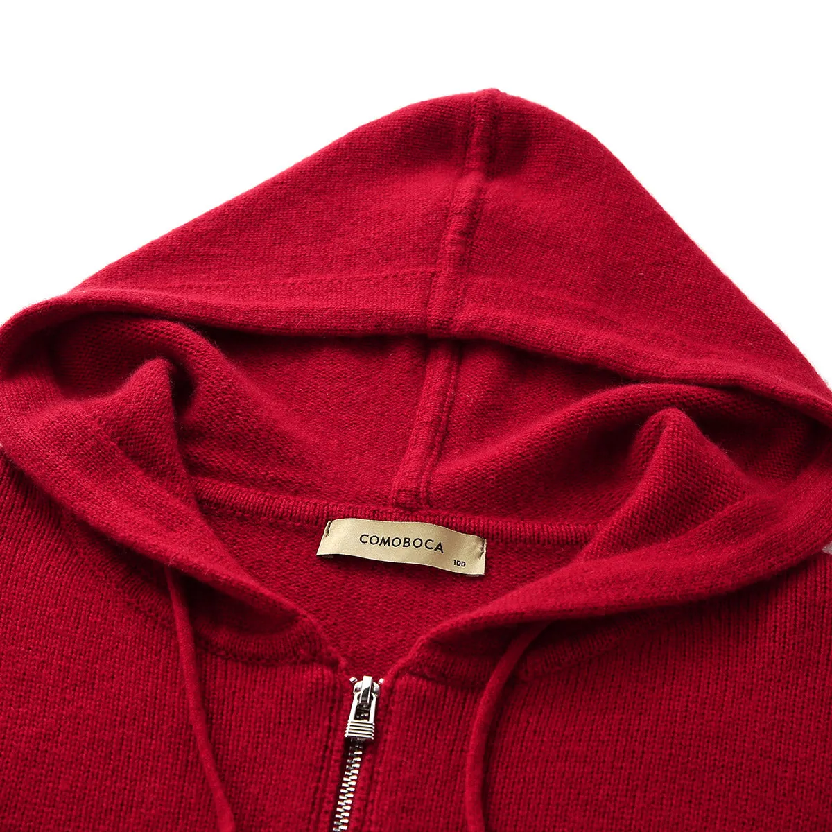 100% Cashmere Cozy Knit Zip-Up Cardigan Hoodie