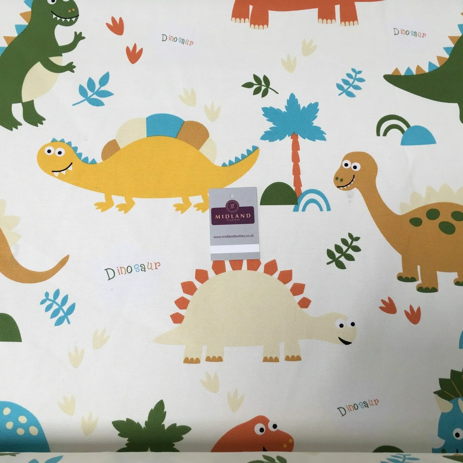 100% Cotton Canvas Novelty Dinosaurs Printed Craft Fabric 58" Wide Mtex MK856