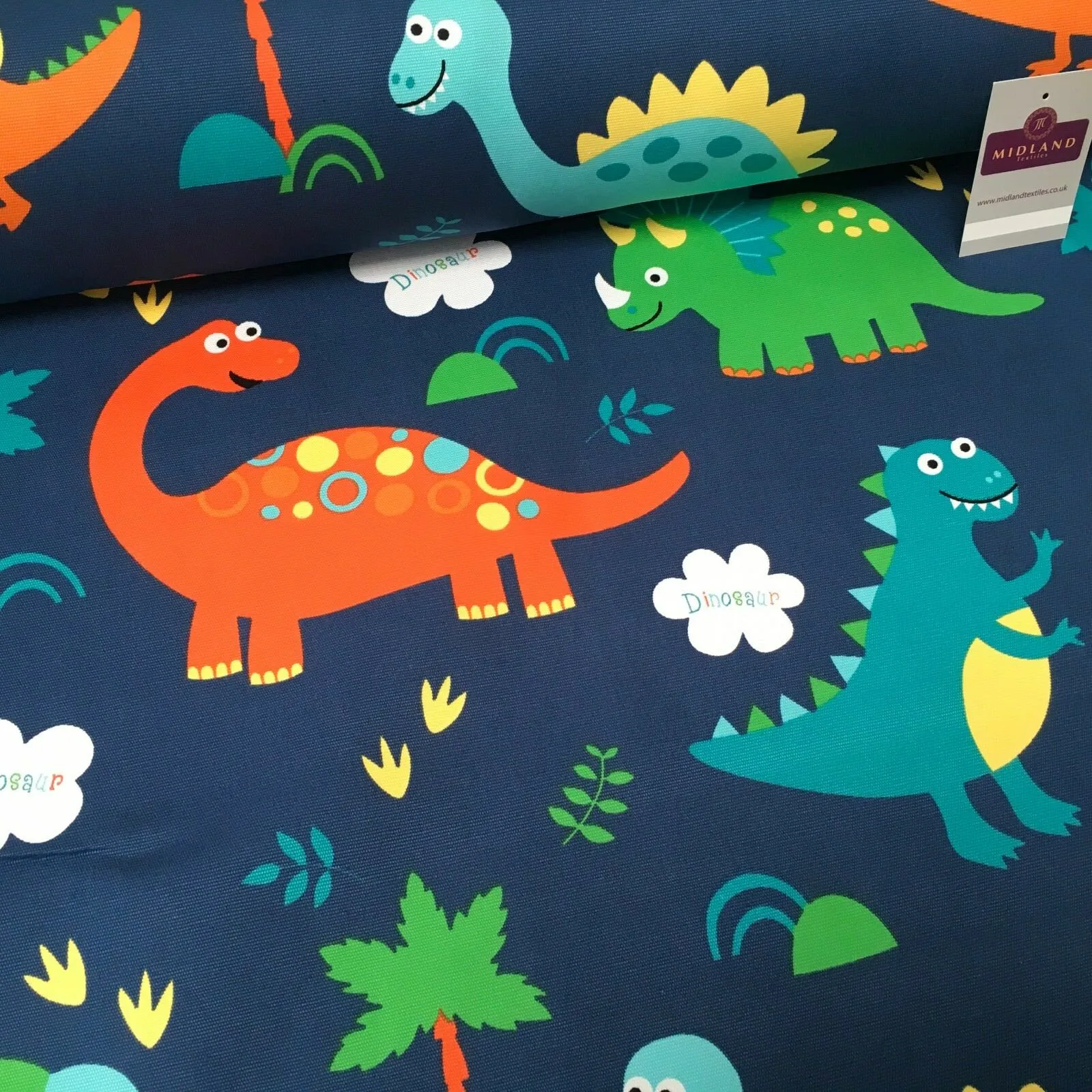 100% Cotton Canvas Novelty Dinosaurs Printed Craft Fabric 58" Wide Mtex MK856