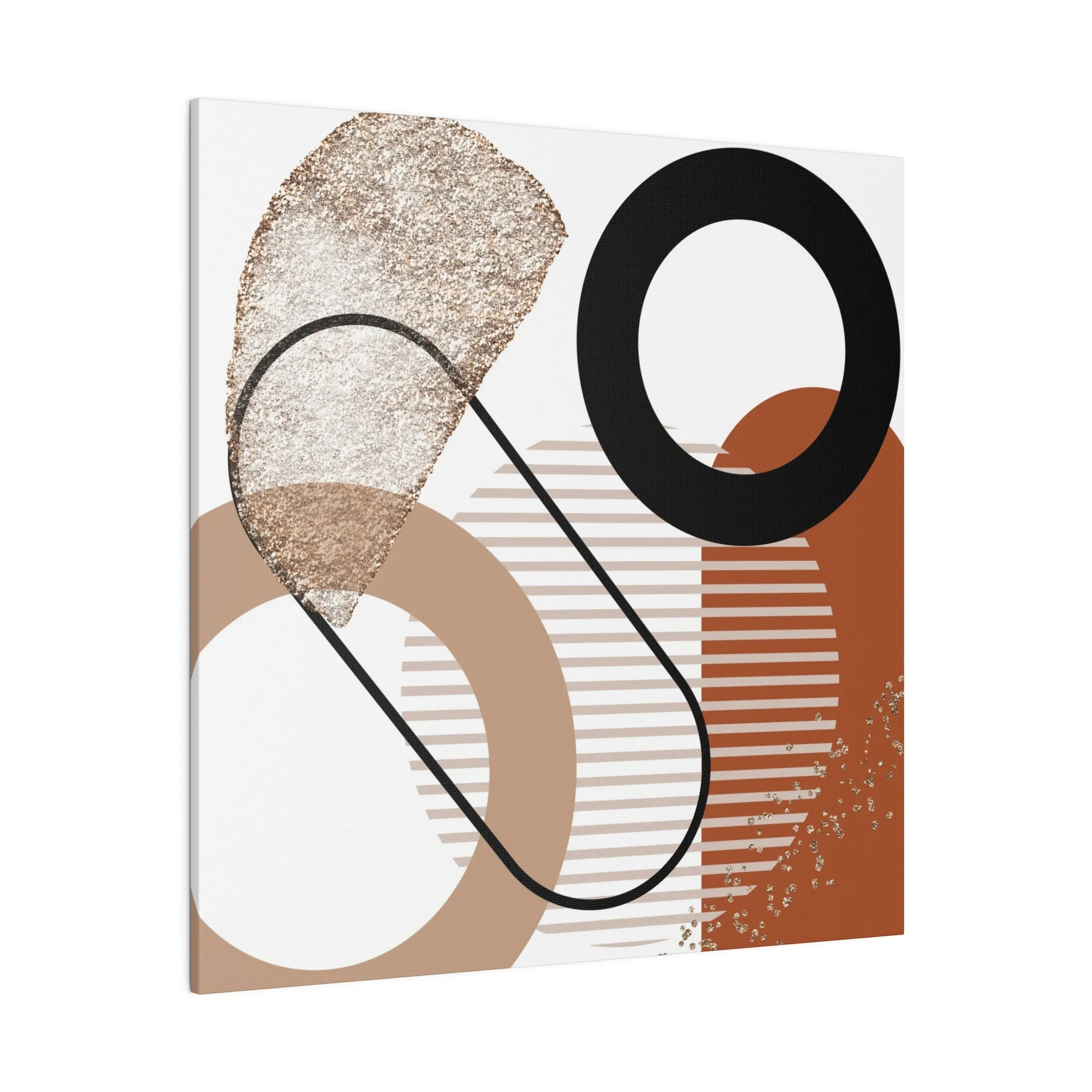 Abstract Canvas Wall Art | Black Beige Rust Wall Artwork