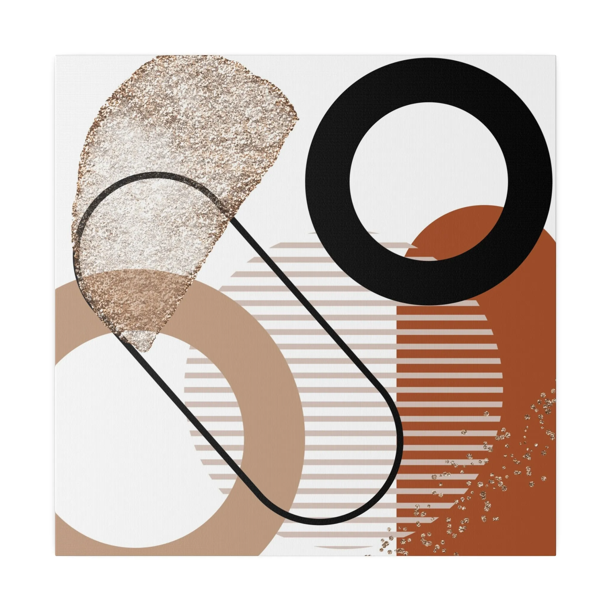 Abstract Canvas Wall Art | Black Beige Rust Wall Artwork