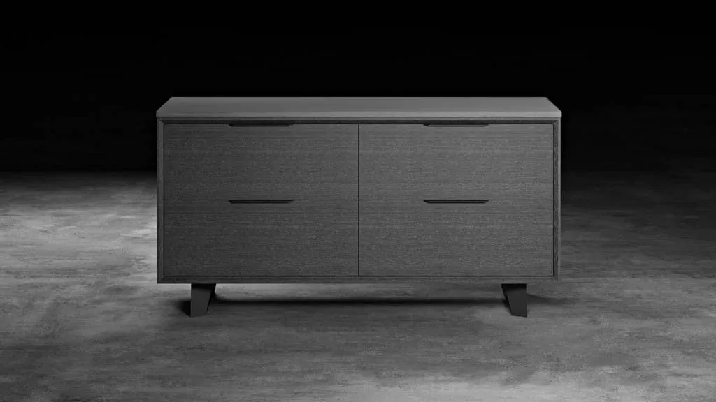 Amsterdam File Credenza Concrete/Gray Oak