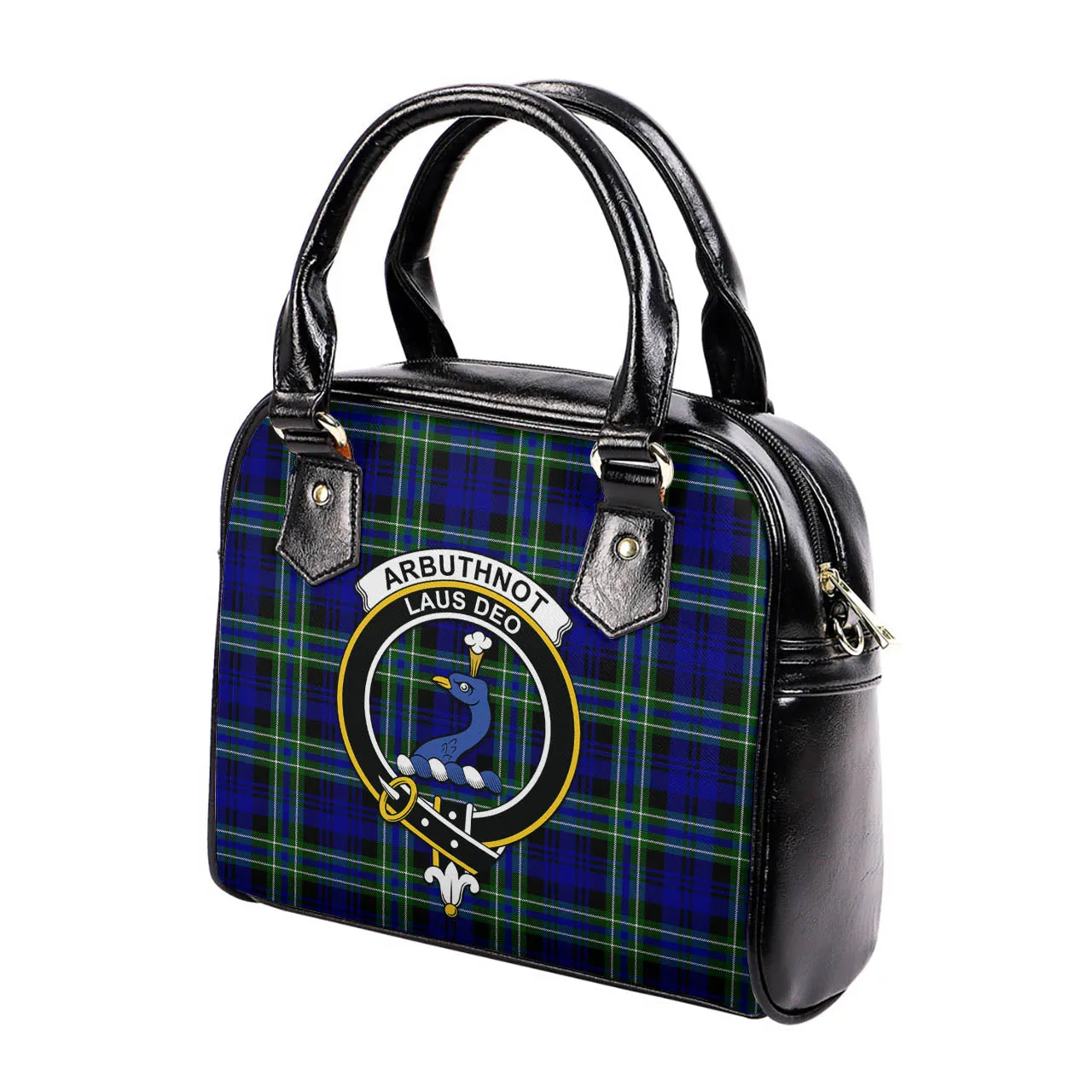 Arbuthnot Modern Tartan Shoulder Handbags with Family Crest