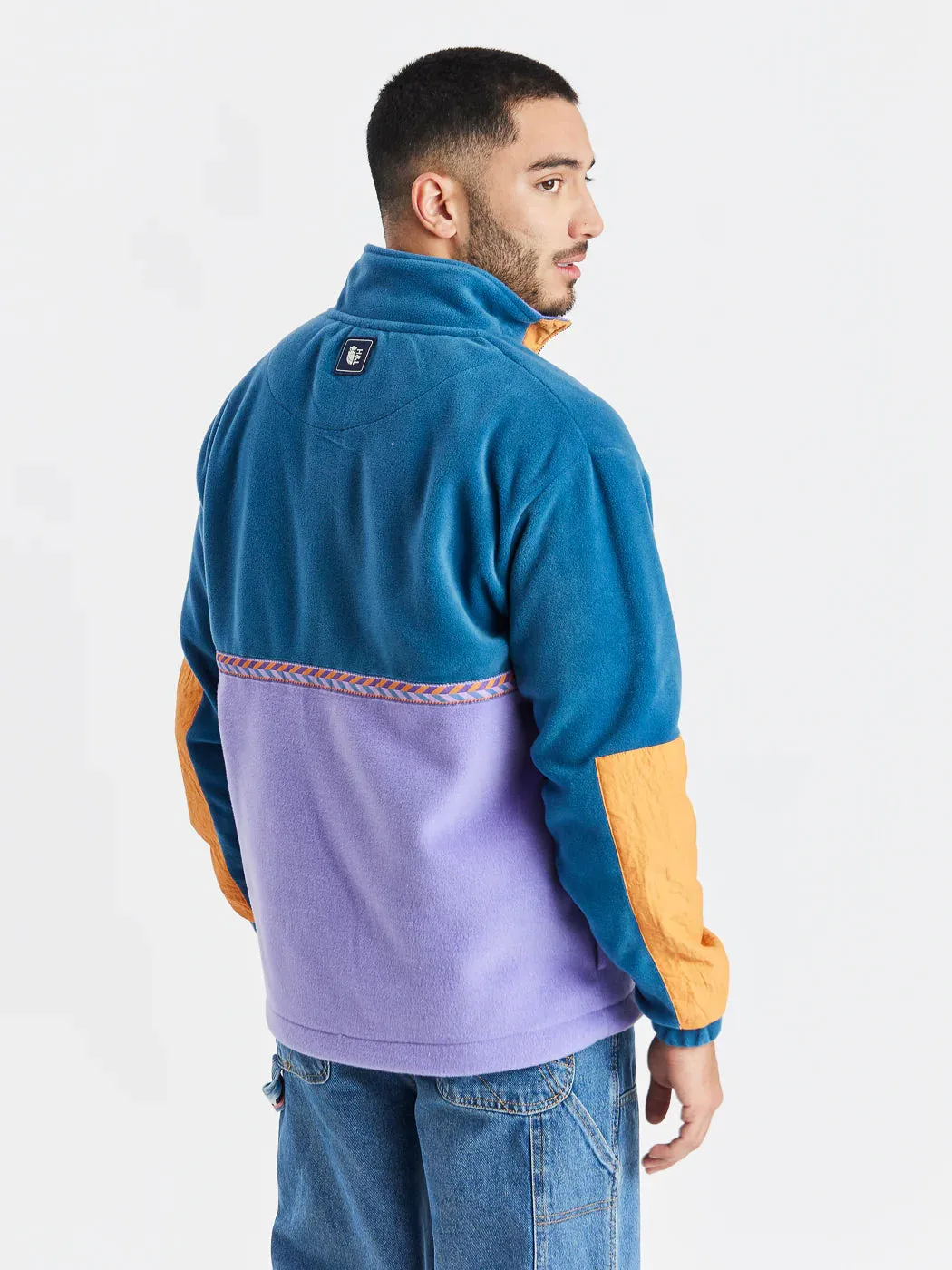 Arlie 1/4 Zip Fleece - Petrol & Deep Lavender