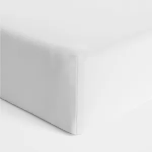 Bamboo White Jersey Cot Fitted Sheet