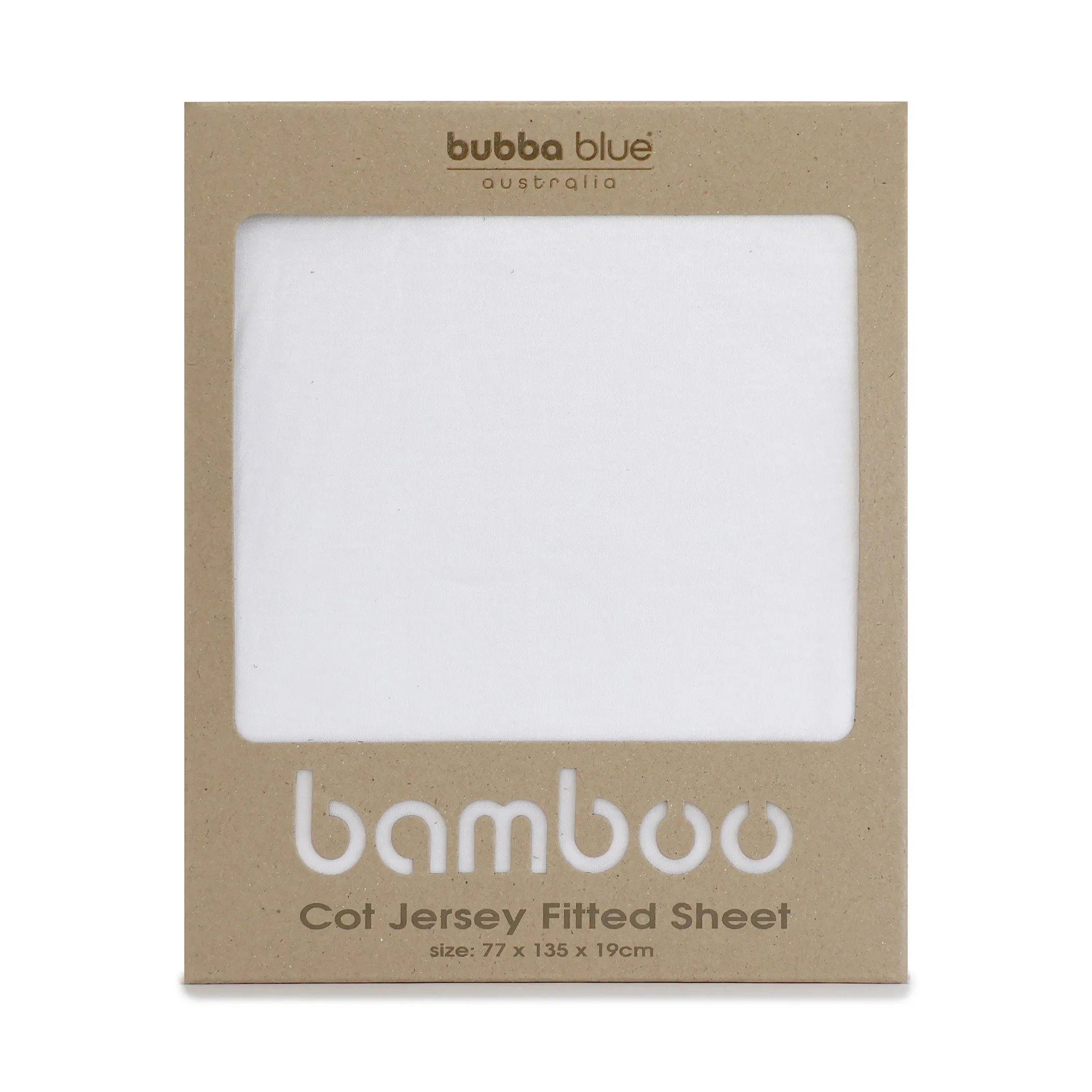 Bamboo White Jersey Cot Fitted Sheet