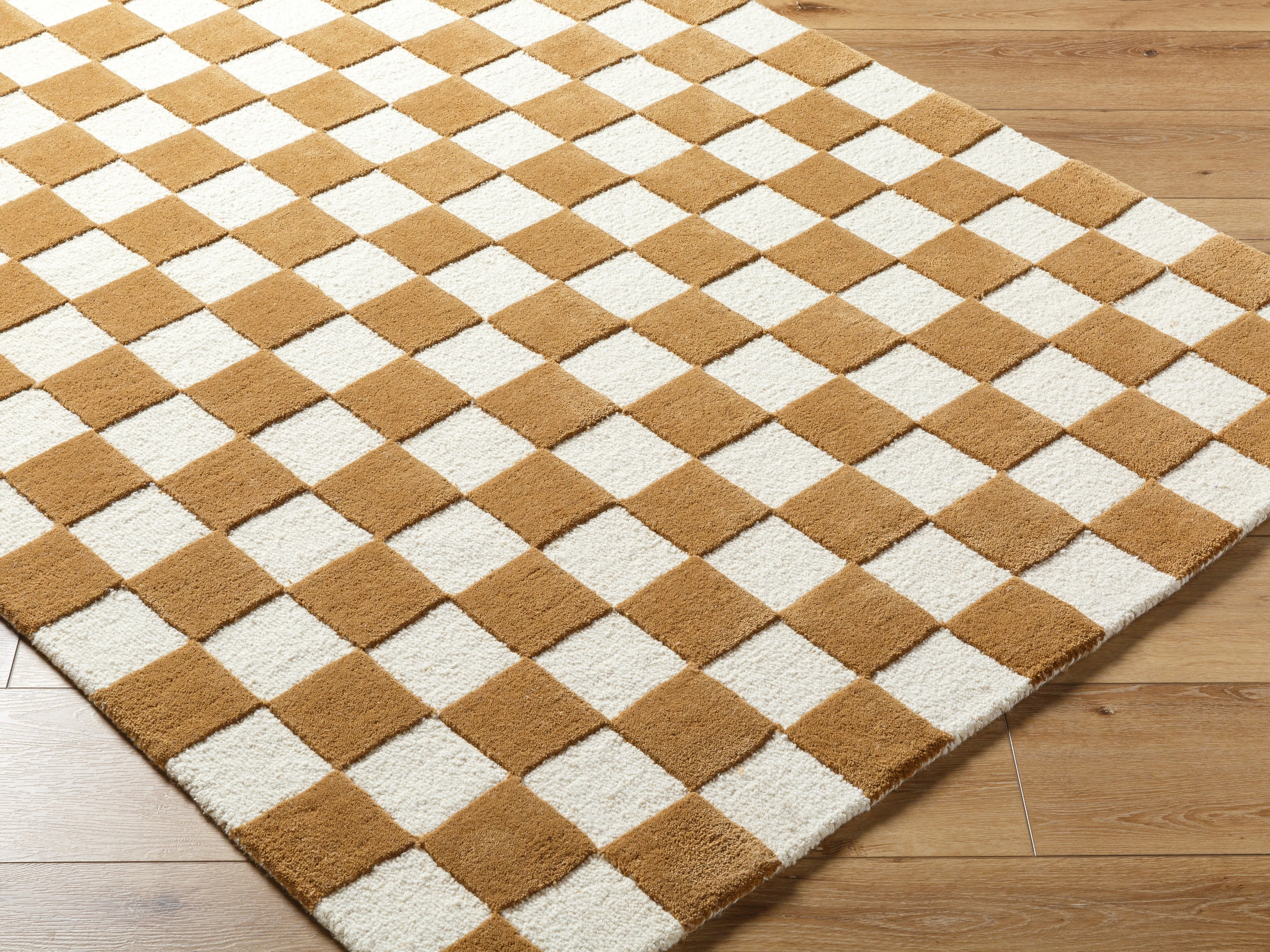 Brooks Checkered Camel Rug