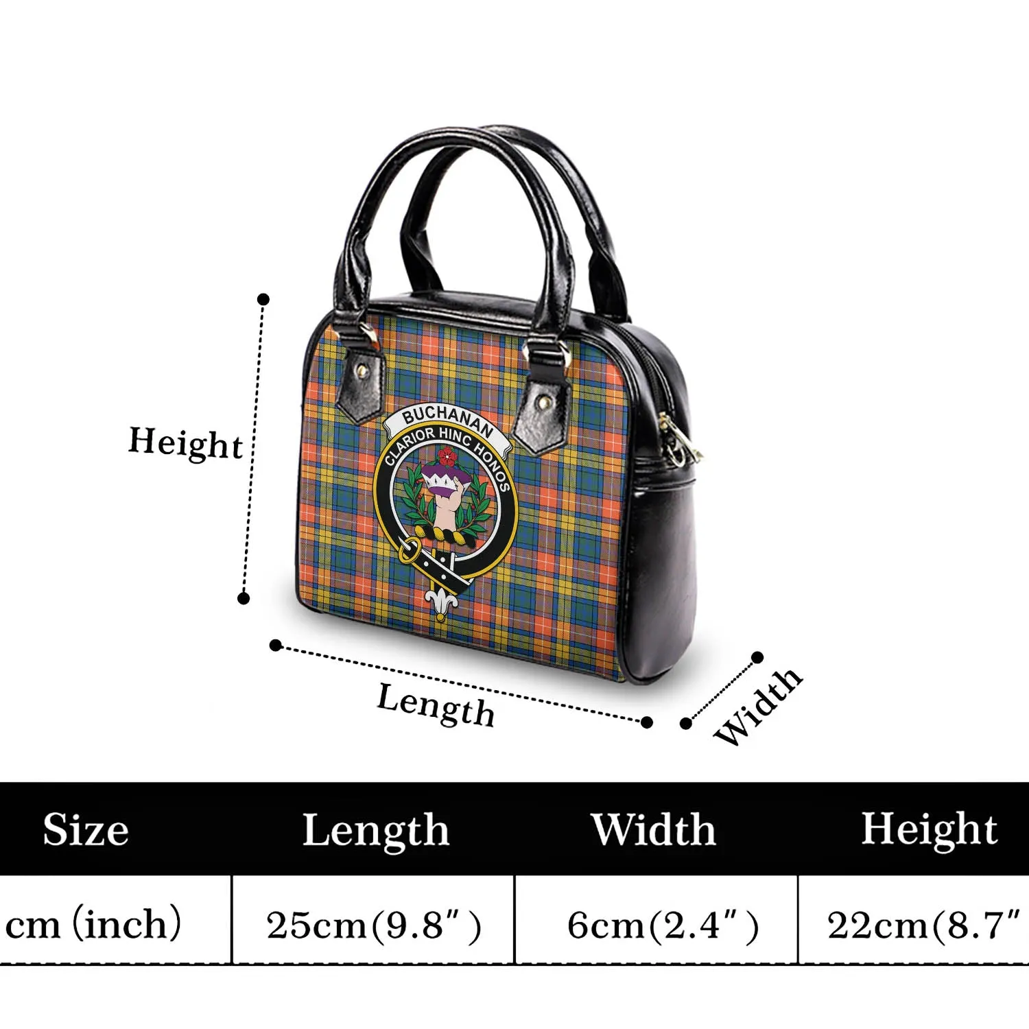 Buchanan Ancient Tartan Shoulder Handbags with Family Crest