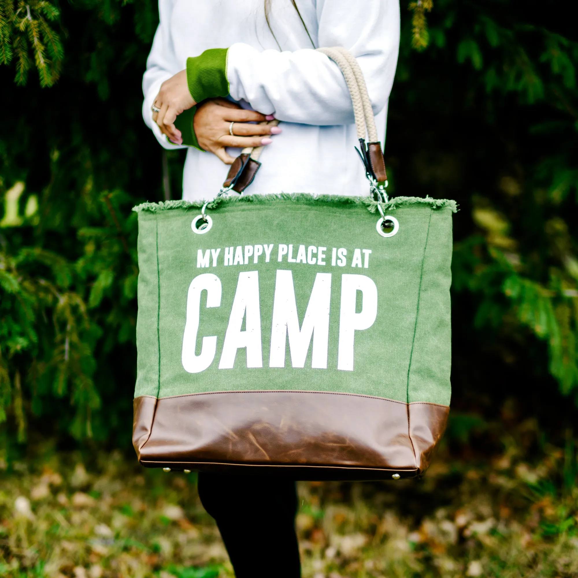 Camping 18" x 15" Canvas Tote