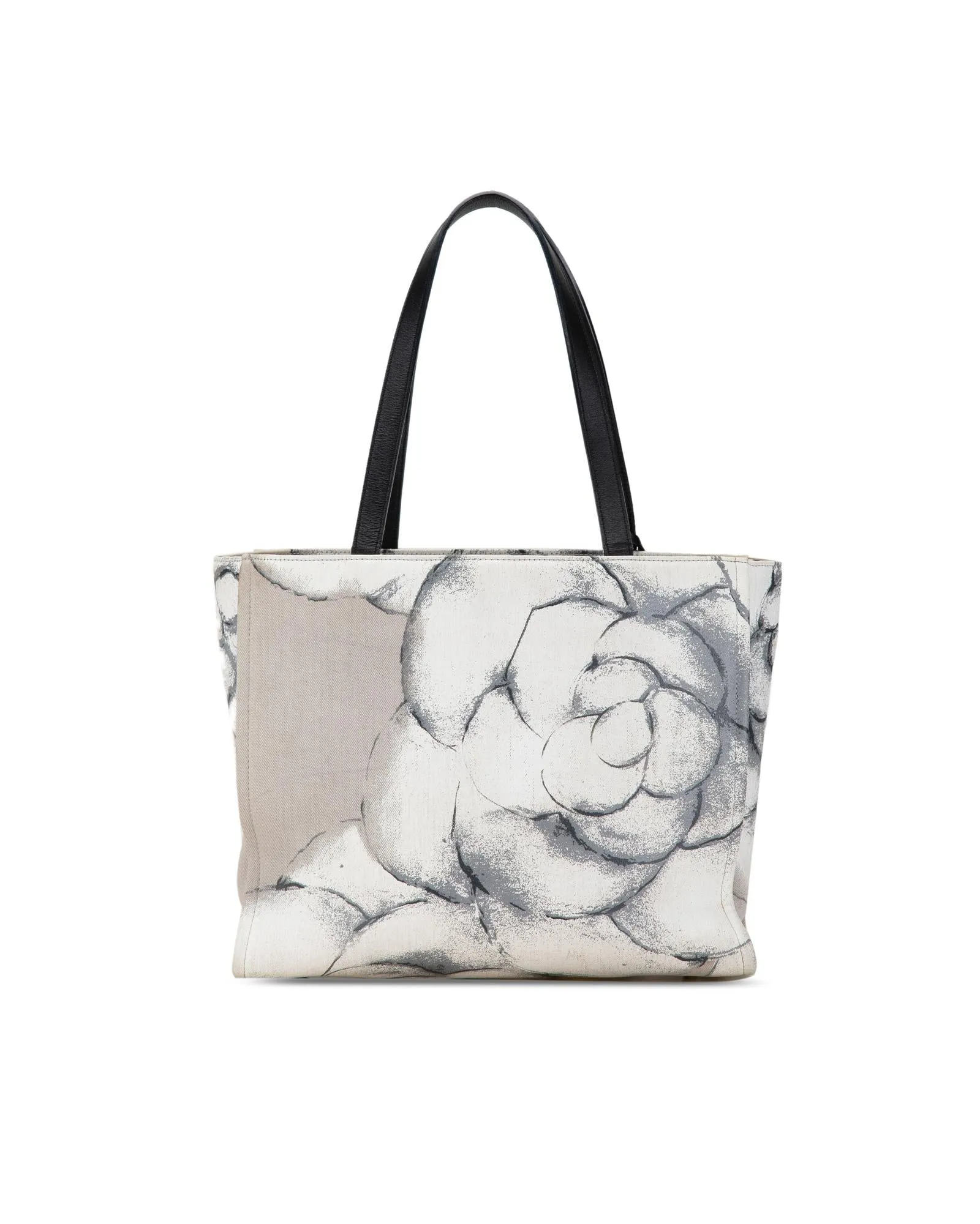 Chanel Beige Floral Canvas Tote Bag