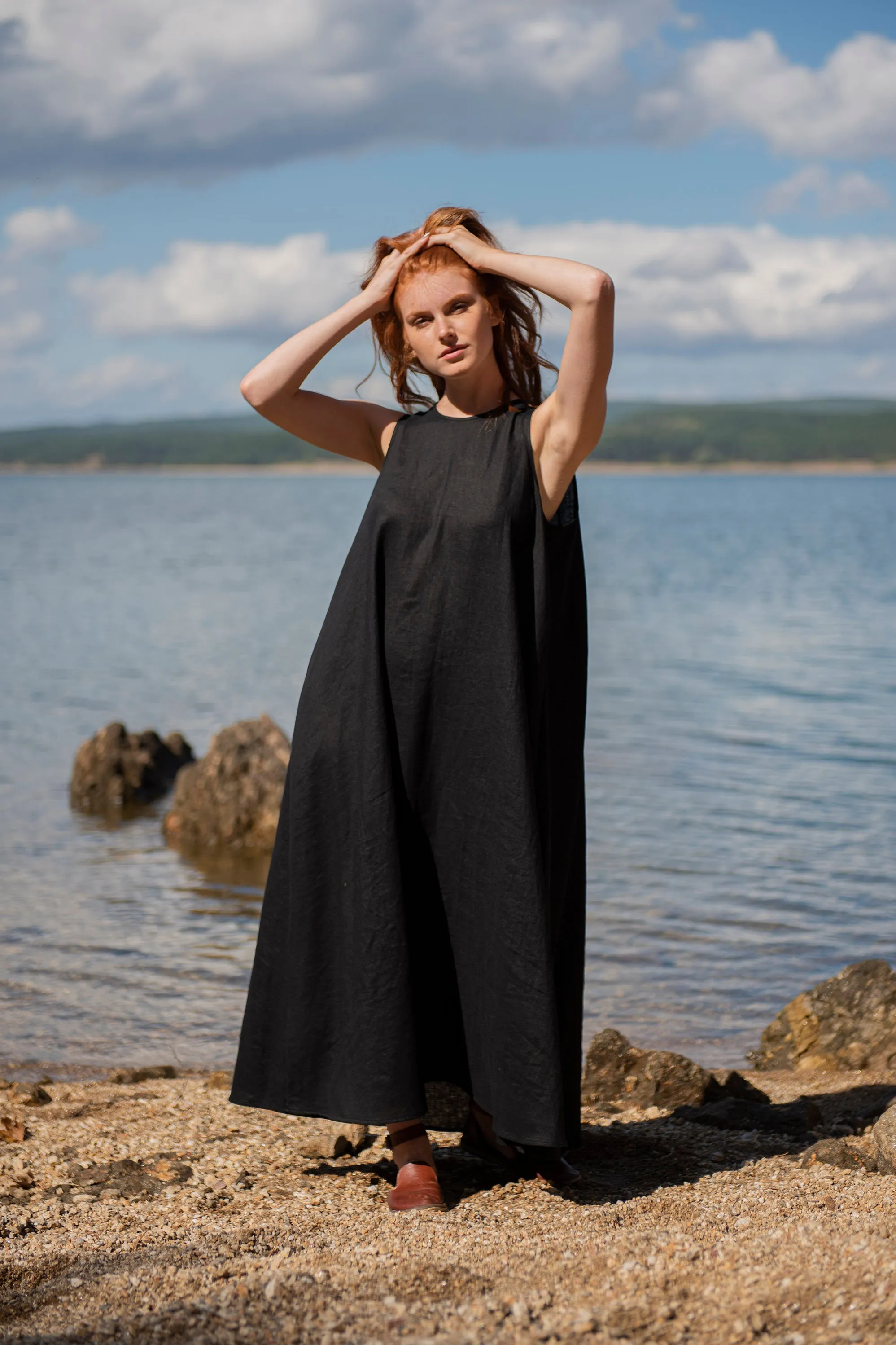 Classic Linen Maxi Dress