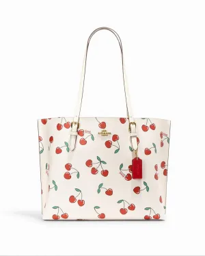 Coach Mollie Tote With Heart Cherry Print