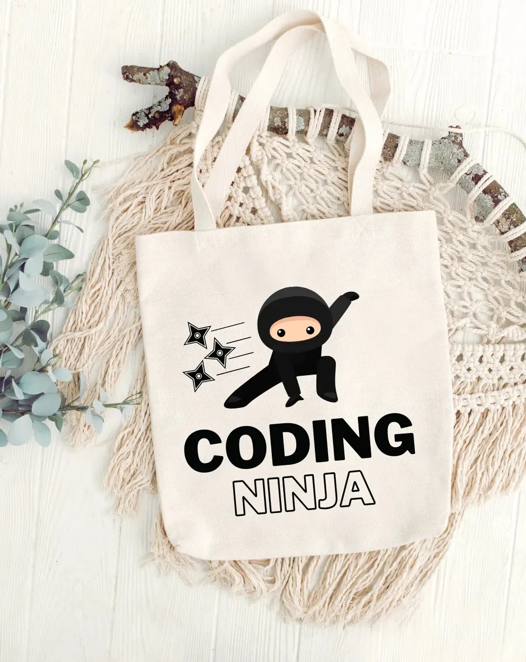 Coding Ninja-  Canvas Reusable Bags