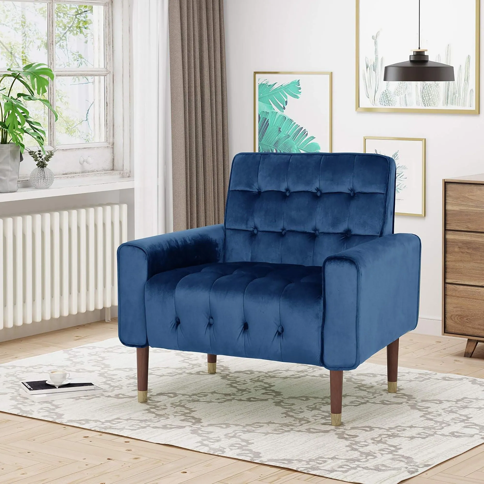 Comfy Arm Chair With Tufted Back, Modern For Living Room, Bedroom And Study