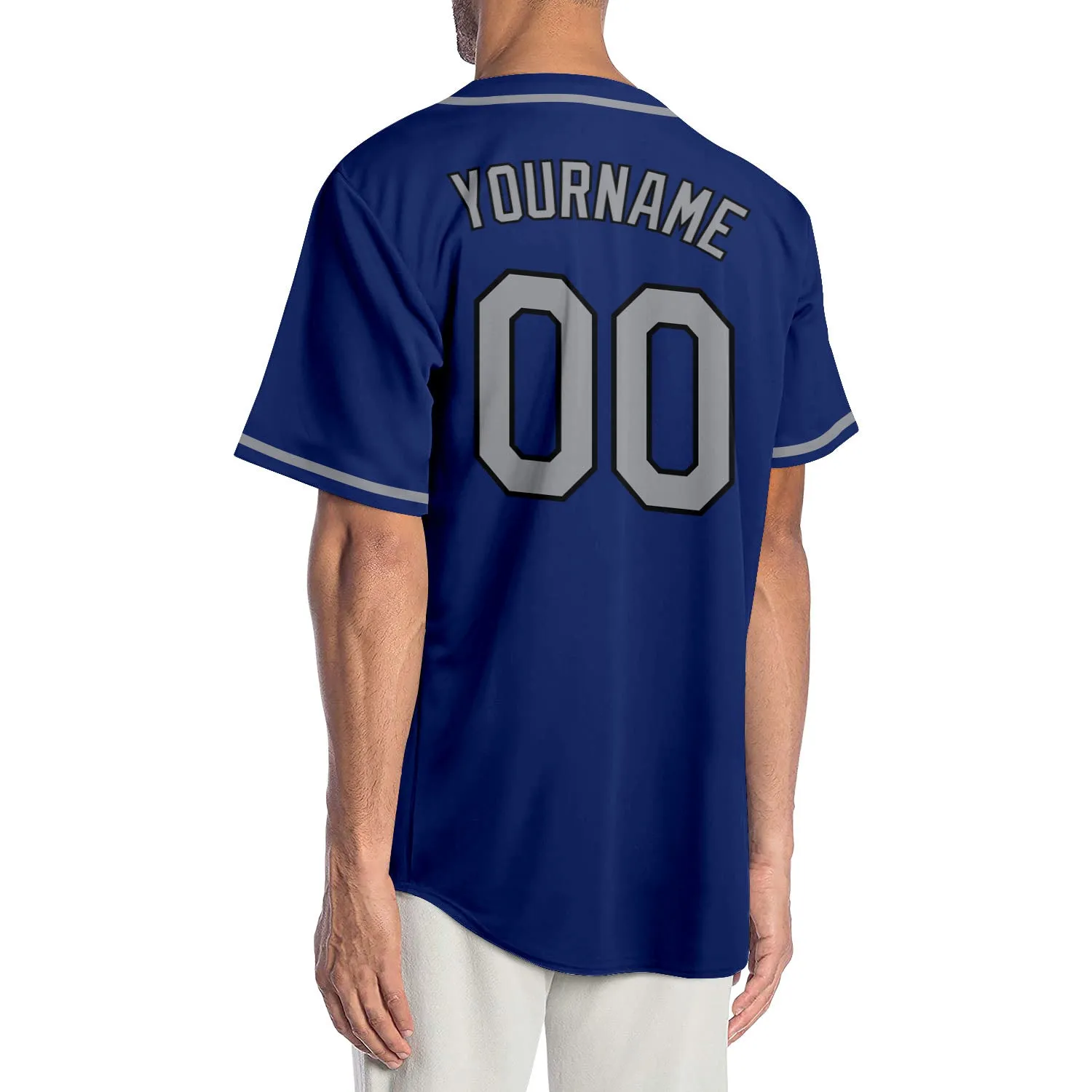 Custom Royal Gray-Black Authentic Baseball Jersey