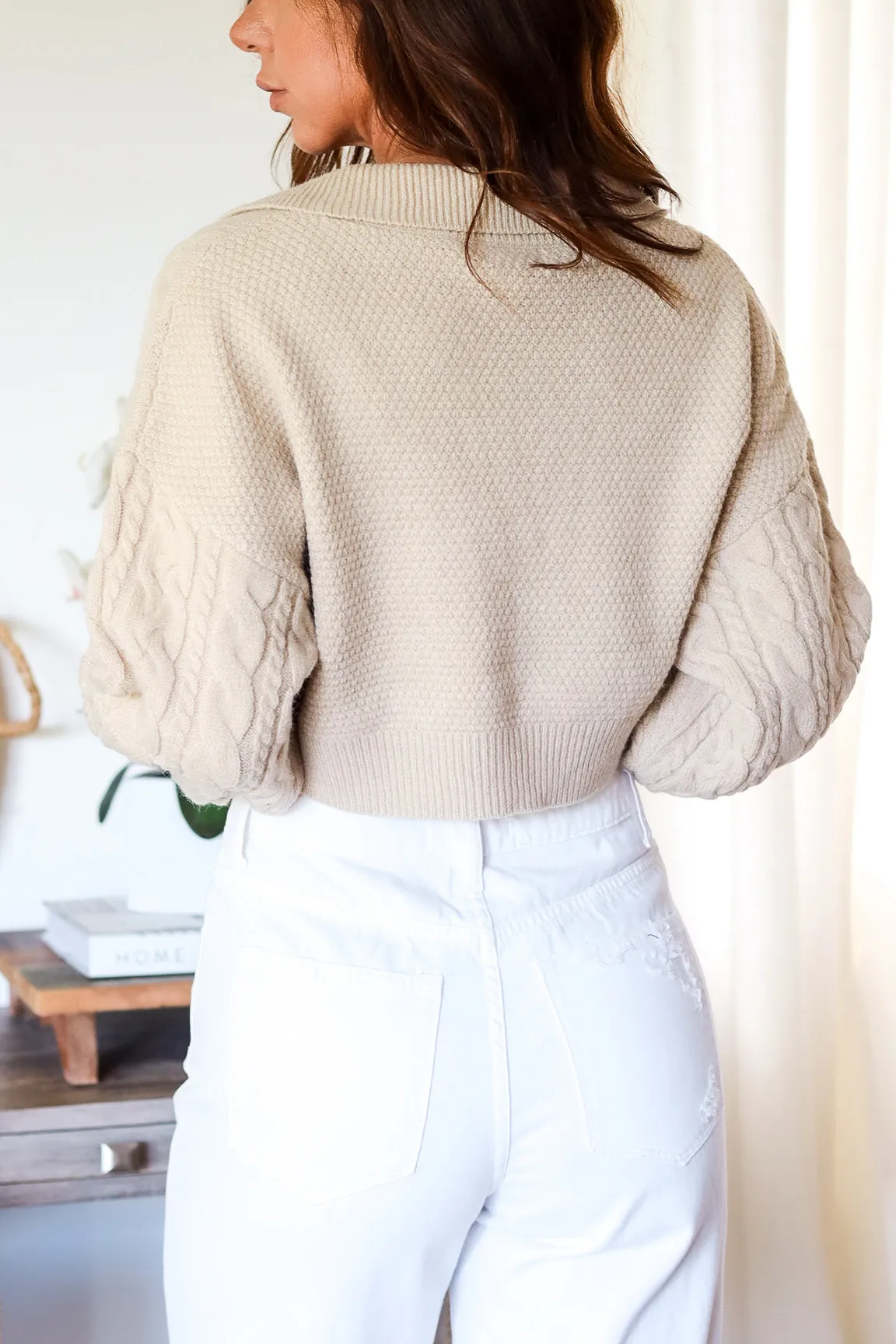 Dakota Knit Sweater- Lt. Taupe