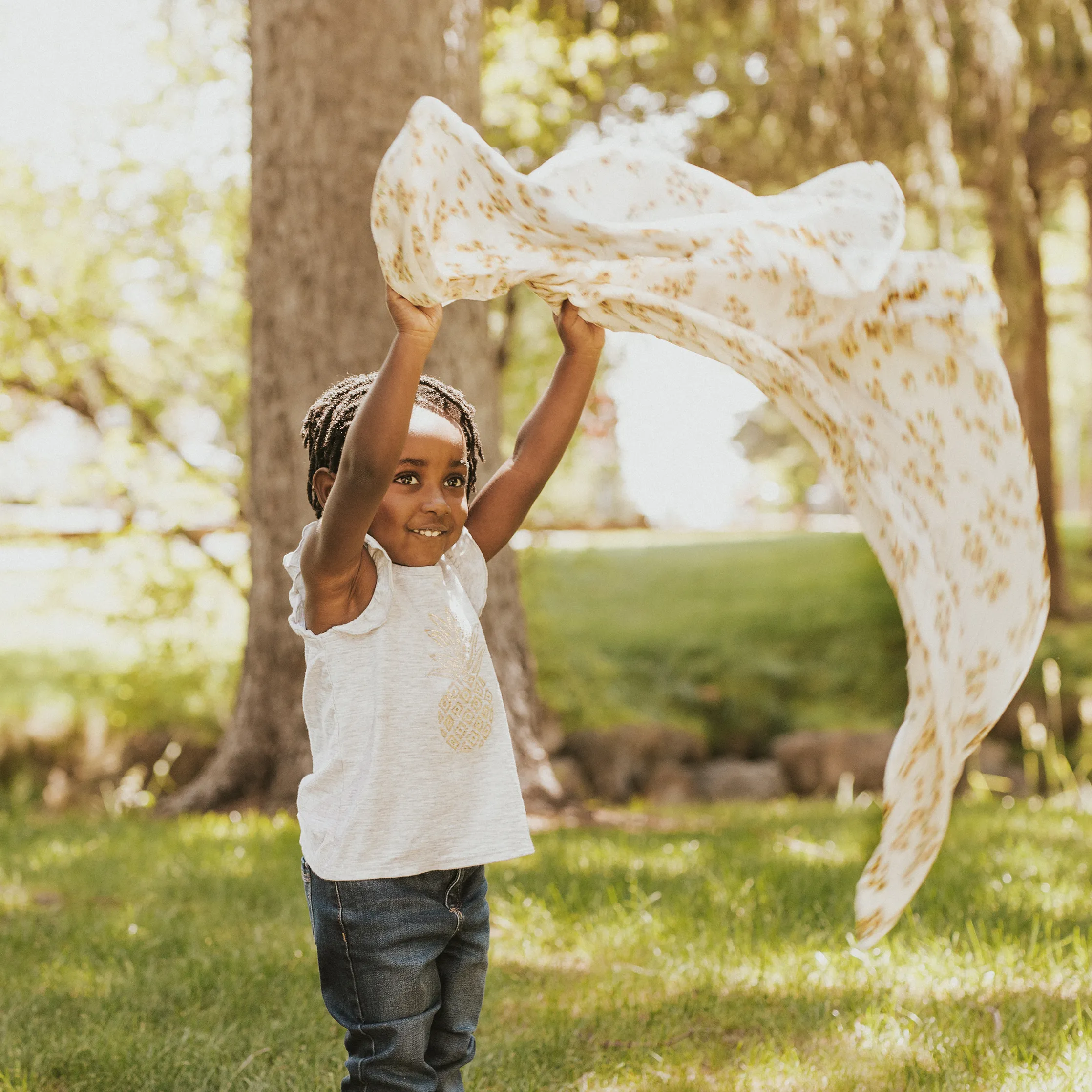 Deluxe Muslin Swaddle Blanket - Ditsy Sunflower