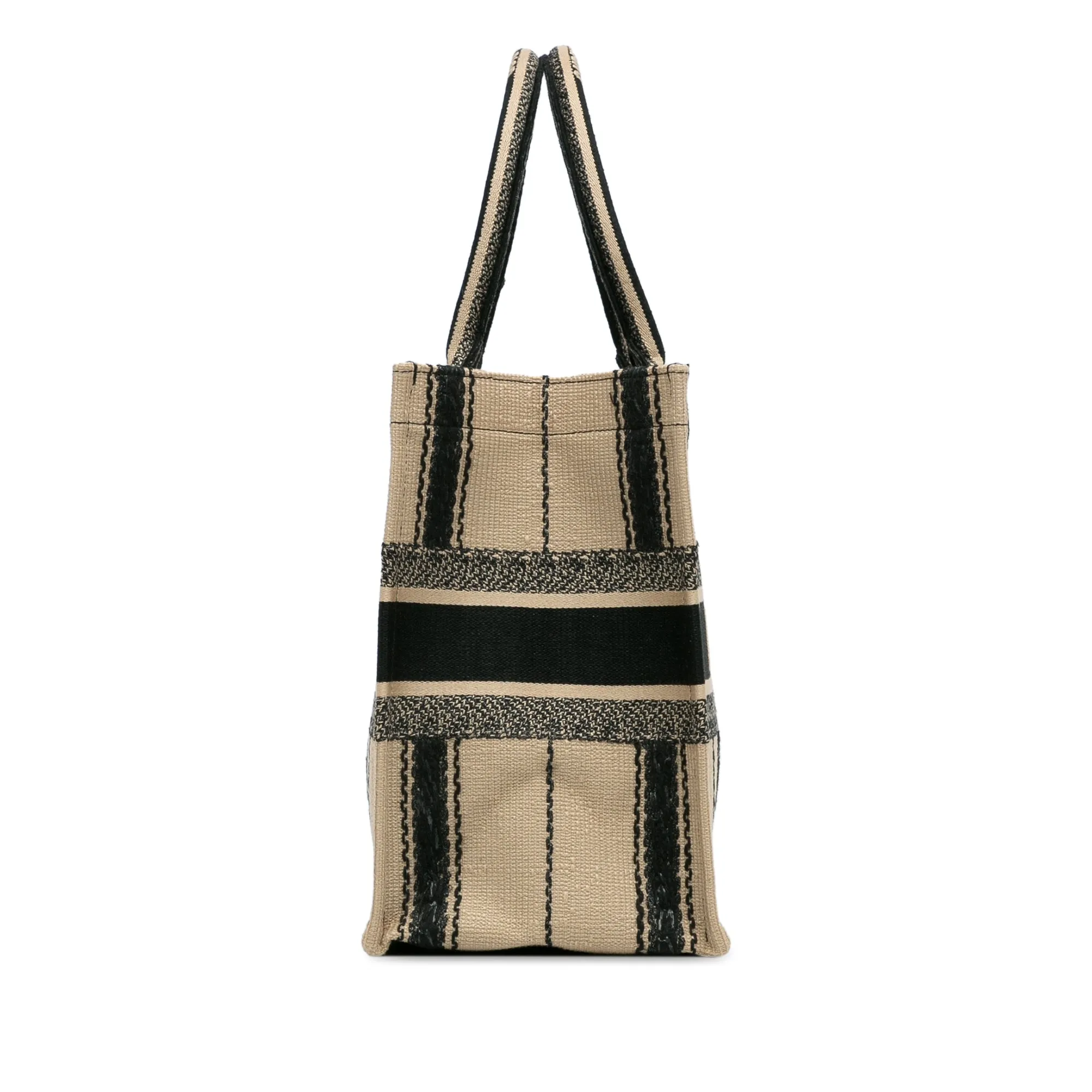 Dior Book Tote Brown Medium Bayadere Canvas