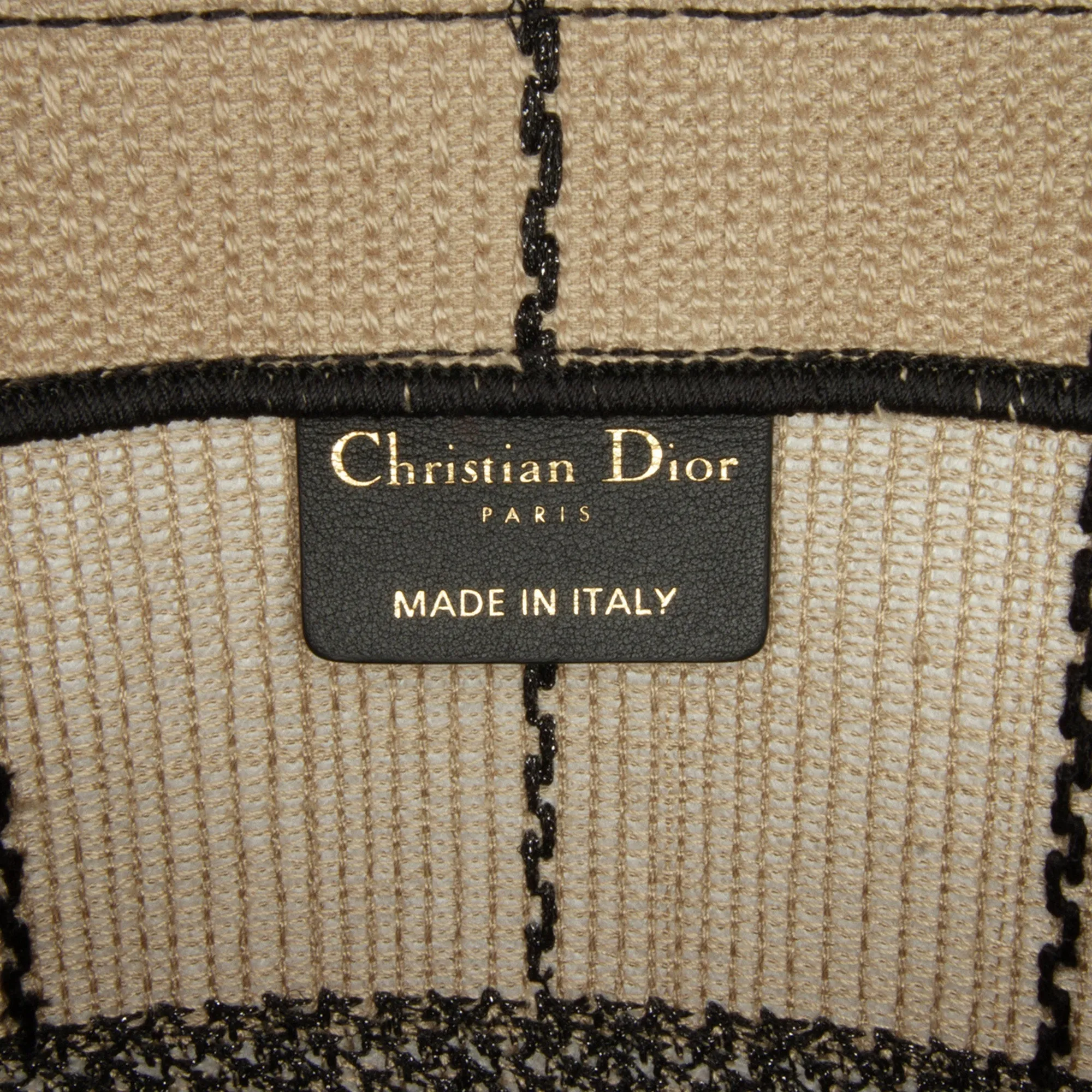 Dior Book Tote Brown Medium Bayadere Canvas