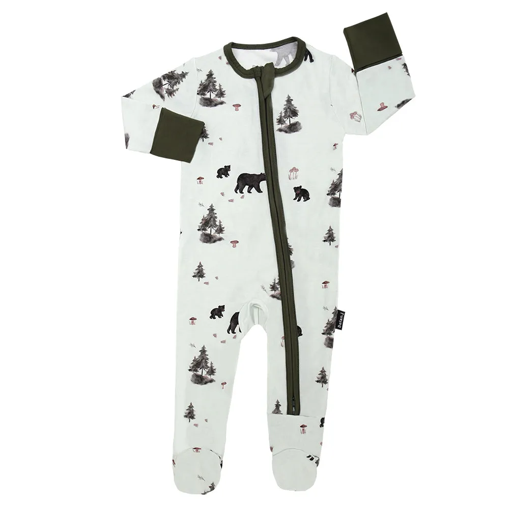 Footed Zipper Sleeper - Black Bears