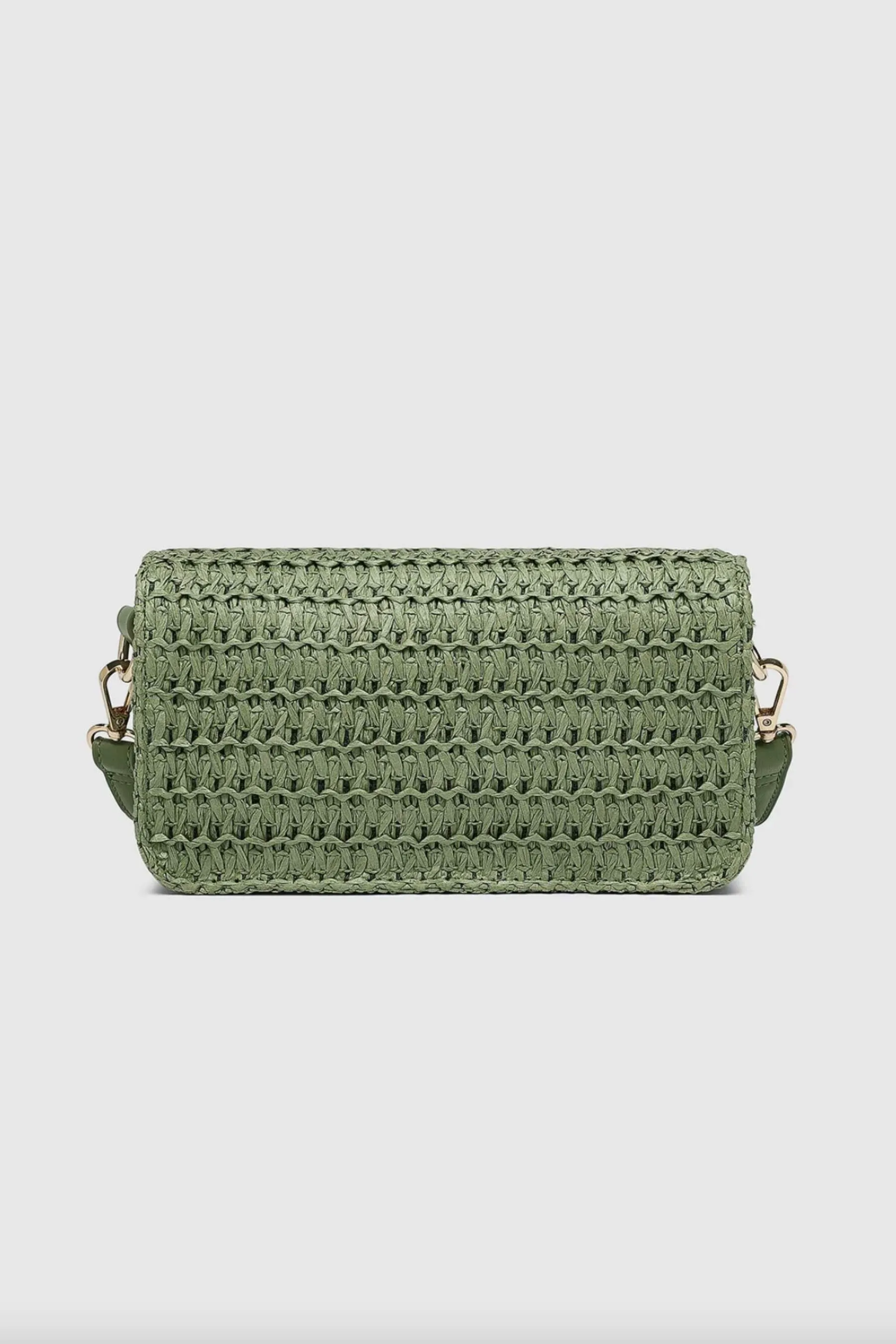 Freya Raffia Crossbody Bag | Sage Green