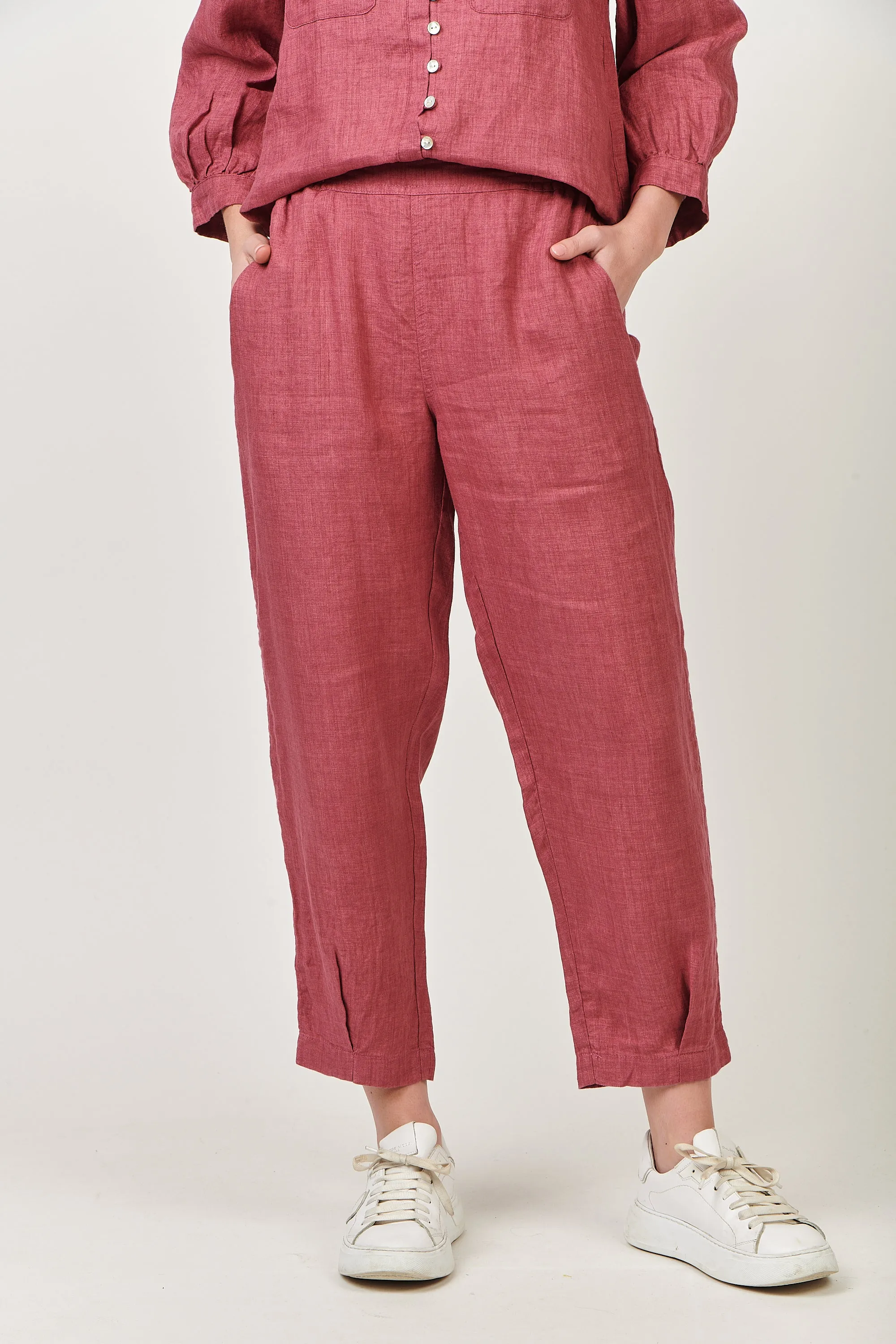 GA464 Linen Pant in Rhubarb