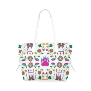 Geometric Floral Fall - White Clover Canvas Tote Bag