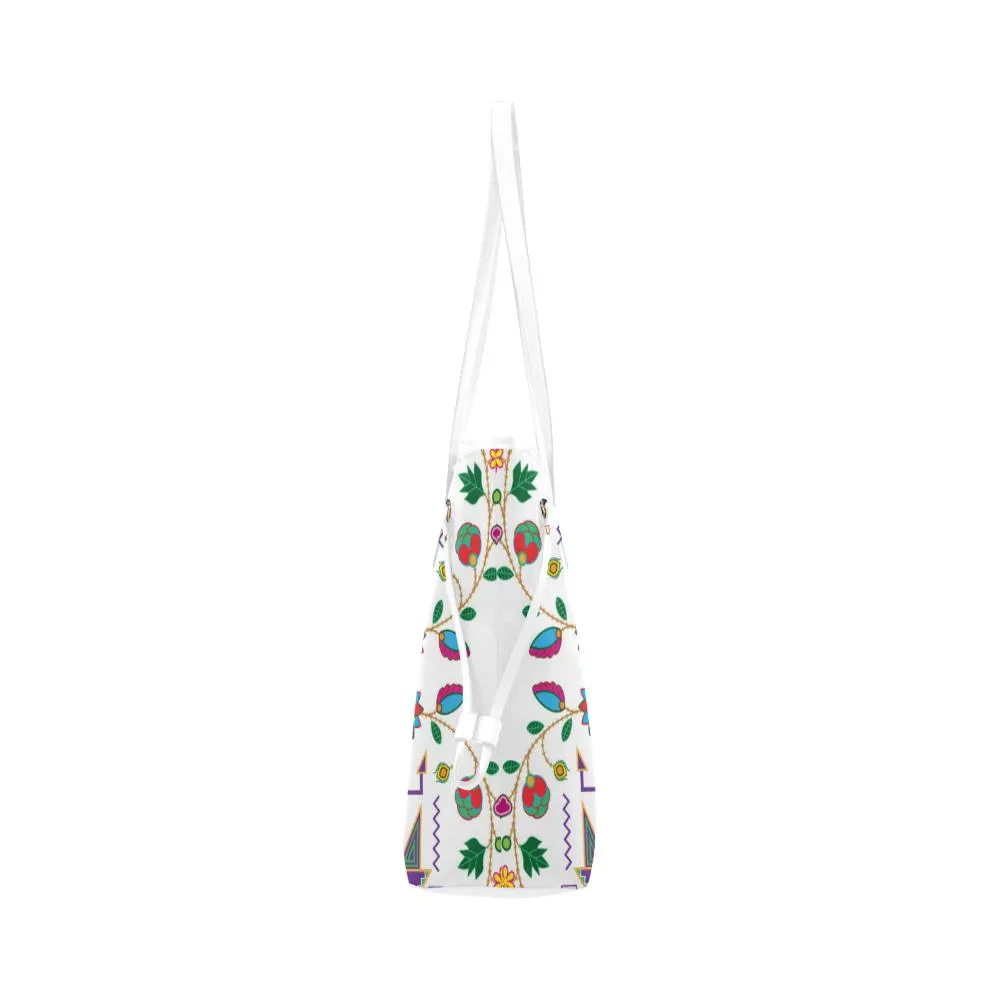 Geometric Floral Fall - White Clover Canvas Tote Bag