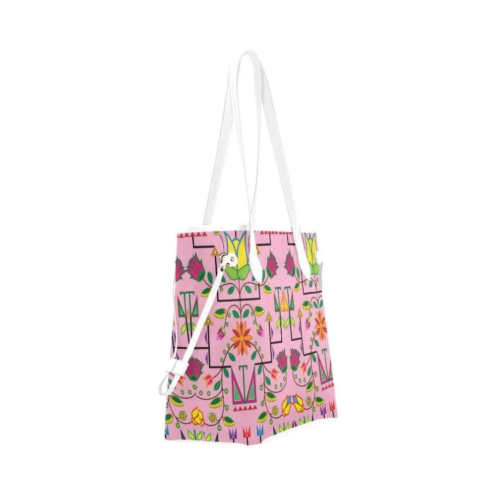 Geometric Floral Summer - Sunset Clover Canvas Tote Bag