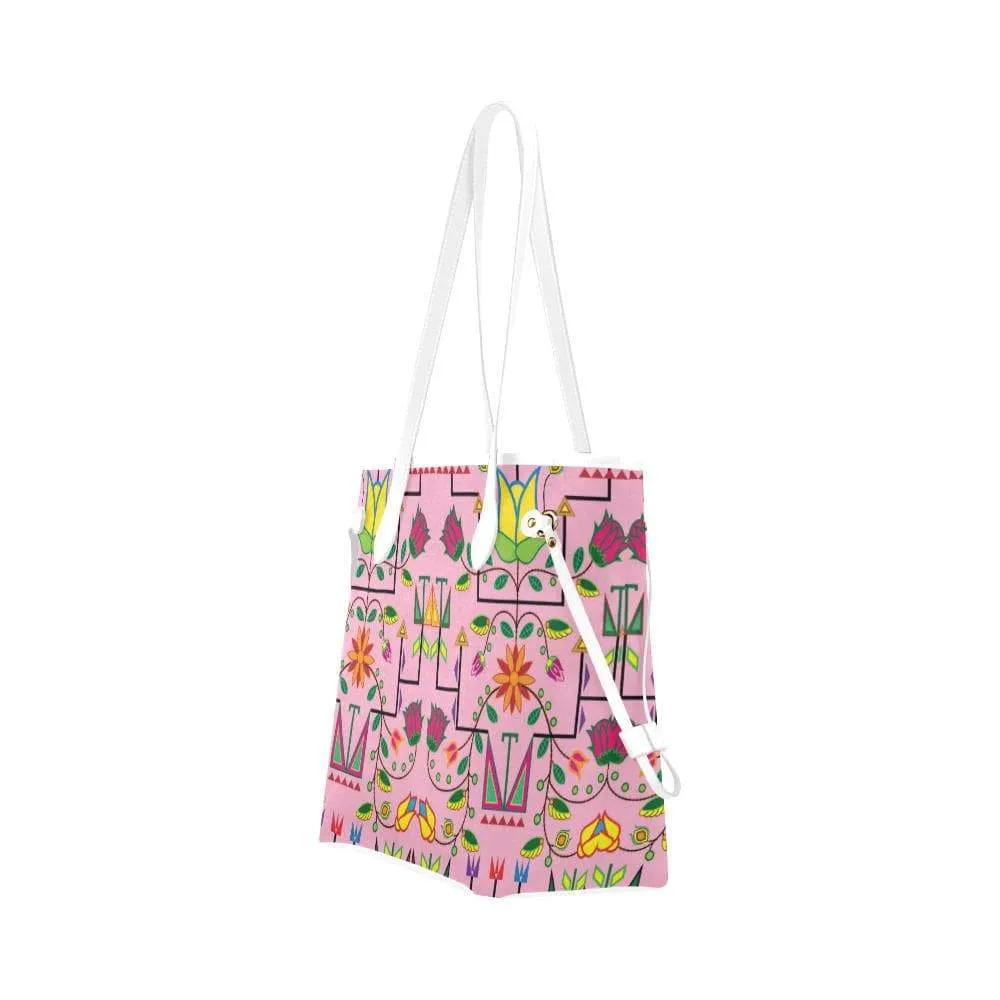 Geometric Floral Summer - Sunset Clover Canvas Tote Bag