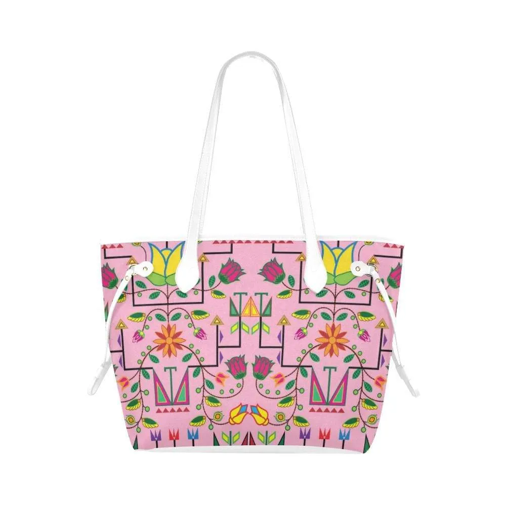 Geometric Floral Summer - Sunset Clover Canvas Tote Bag