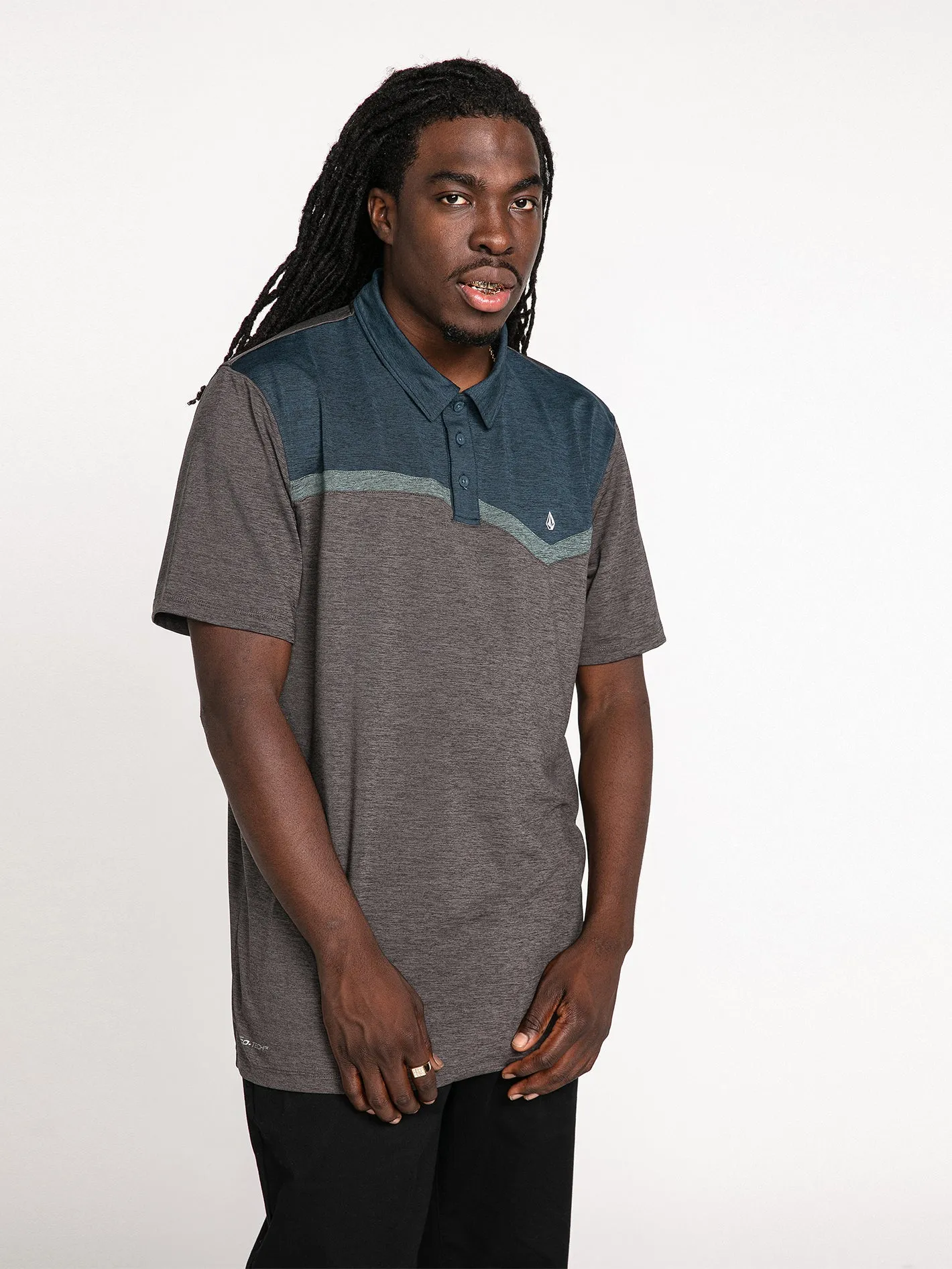 Hazard Break Short Sleeve Polo - Storm Cloud