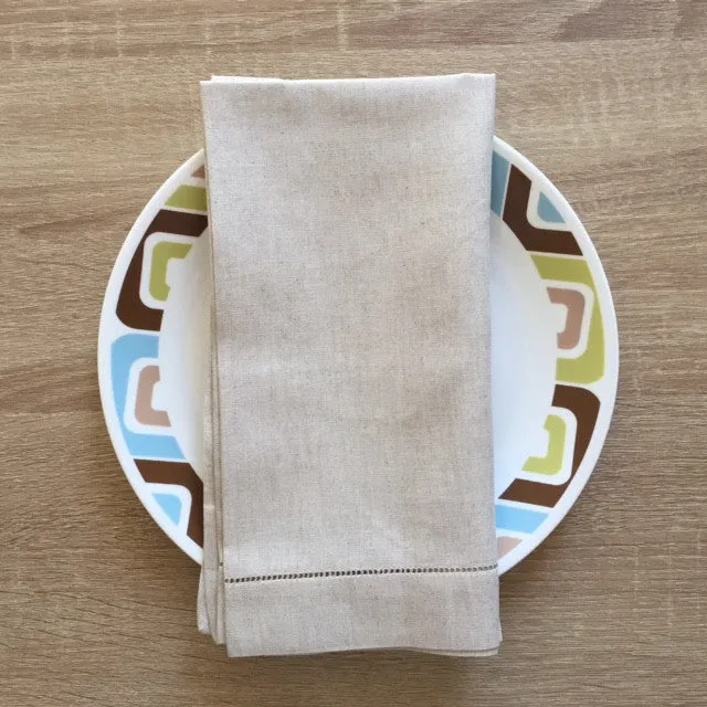 Hemstitch Lunch Dinner Napkin Natural 18" Inch