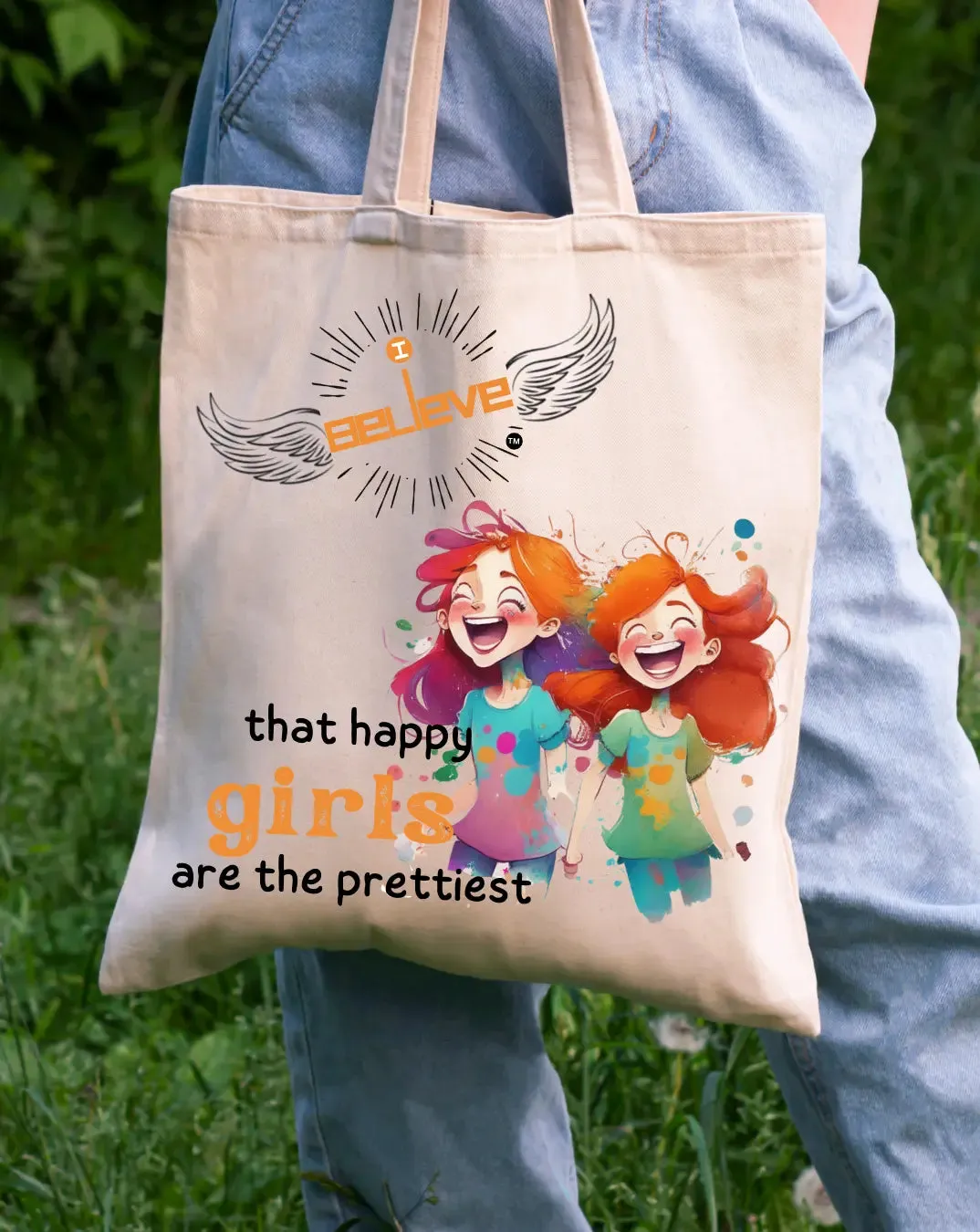 I Believe in Happy Daily Thaila -  Canvas Reusable Bags