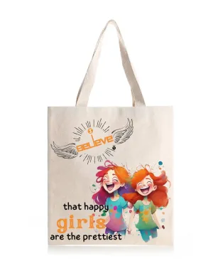 I Believe in Happy Daily Thaila -  Canvas Reusable Bags