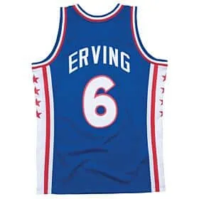 Julius Erving Adult Blue Philadelphia 76ers Mitchell and Ness NBA Jersey