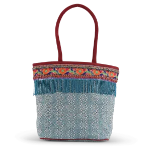 Khari Printed Tote - Light Blue