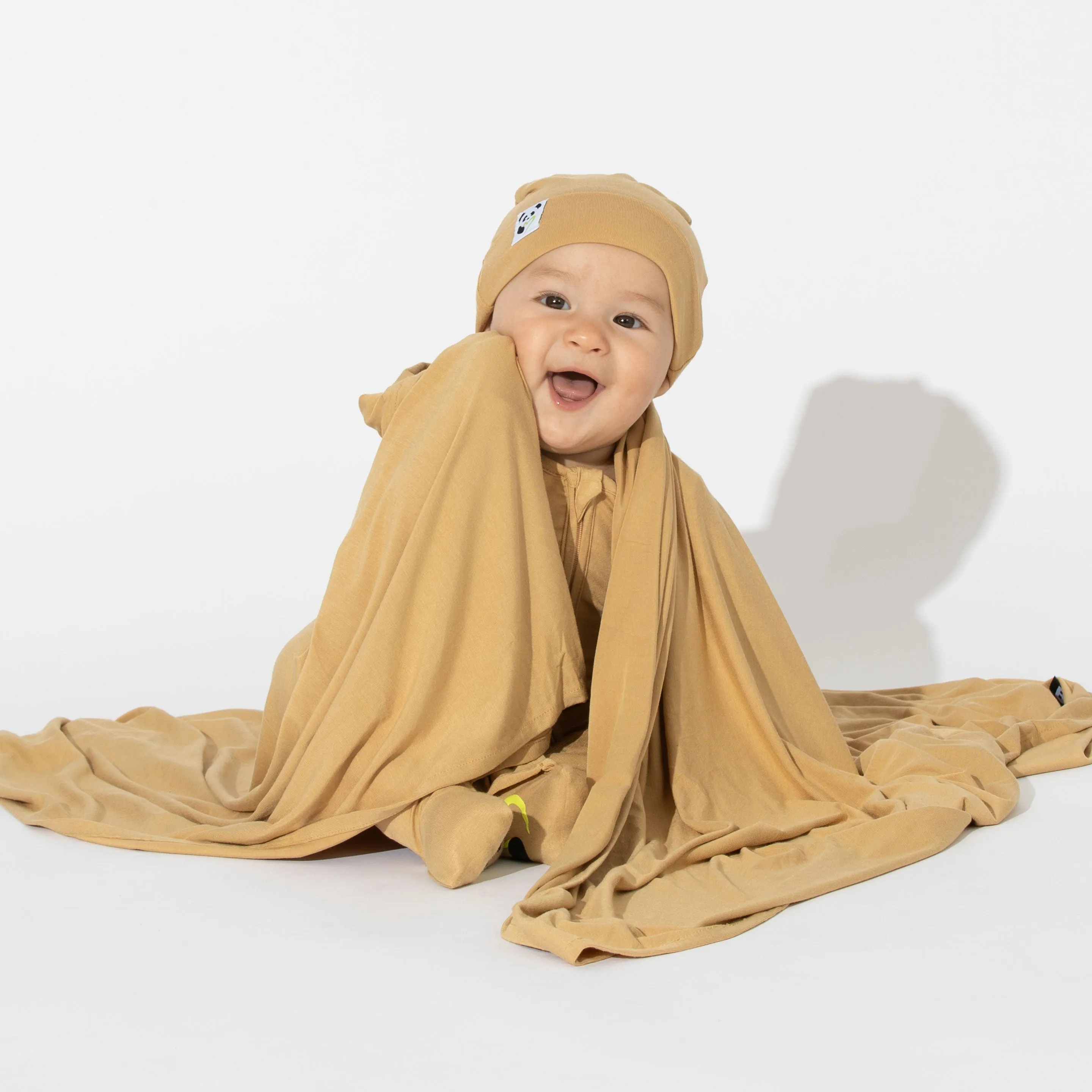 Latte Bamboo Swaddle & Beanie Set