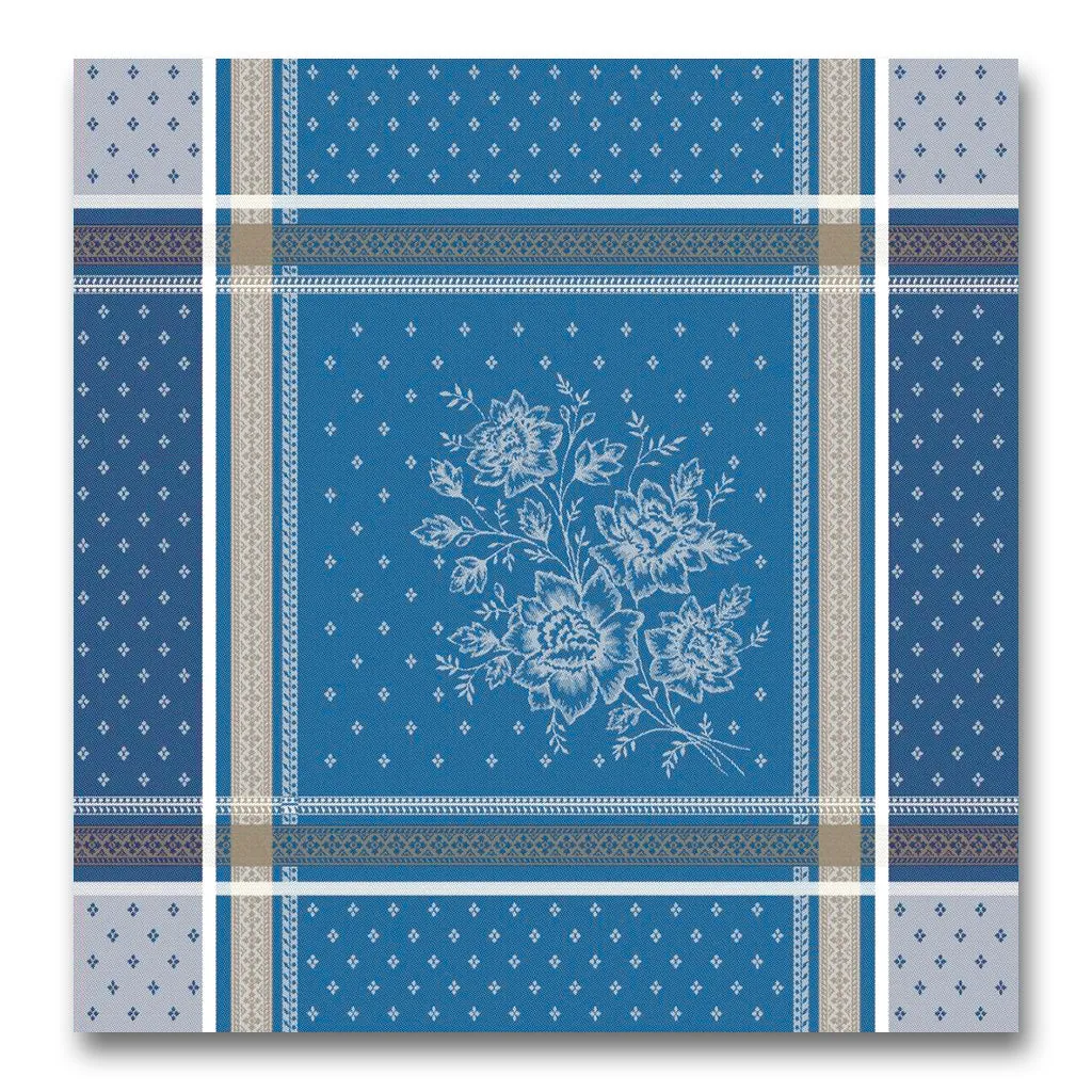 Massilia Azure French Cotton Jacquard Napkin by Marat d'Avignon