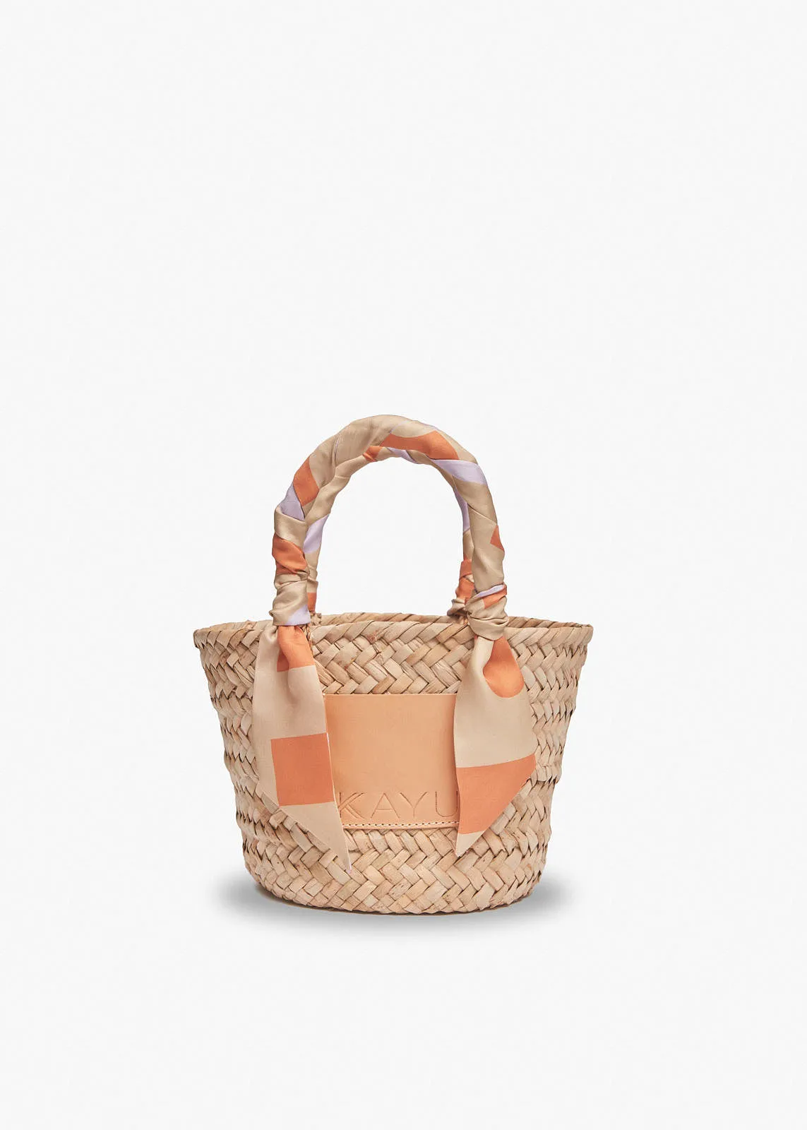 Mini Clementine Straw Scarf Tote Bag