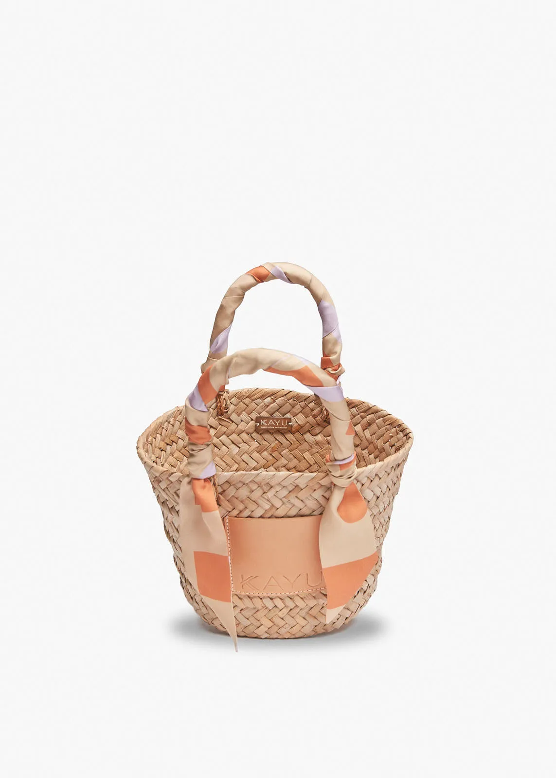 Mini Clementine Straw Scarf Tote Bag