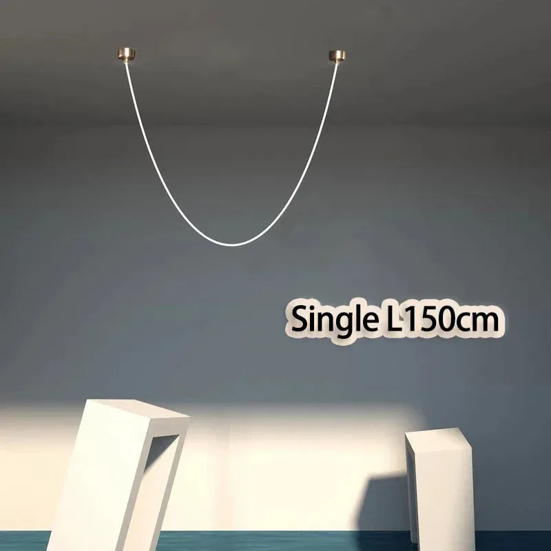 Minimalist Line Art LED Chandelier for Living Room by Mansion