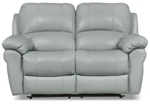 Nelson Genuine Leather Power Reclining Loveseat - Blue