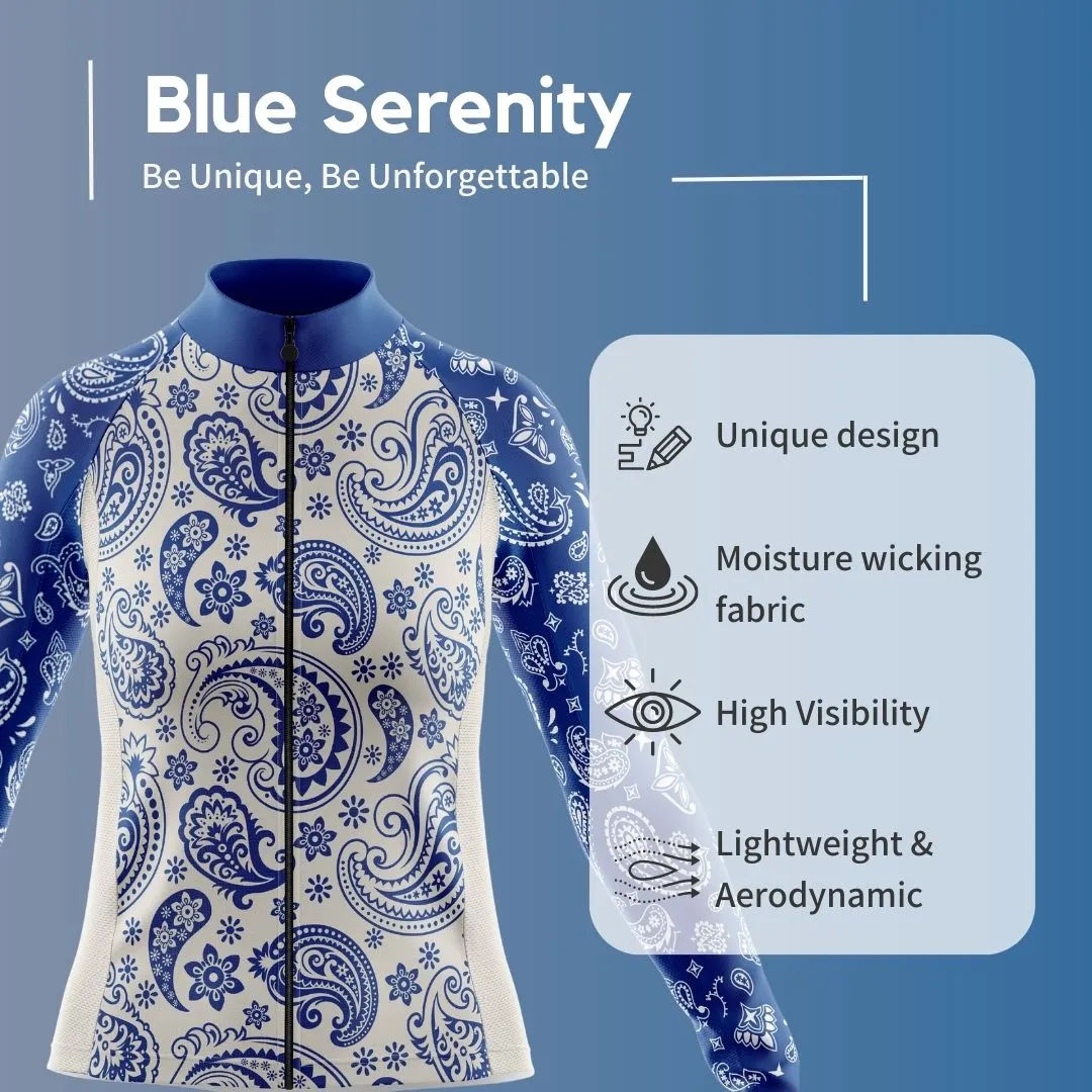 NEW! Blue Serenity | Women's Long Sleeve Cycling Jersey