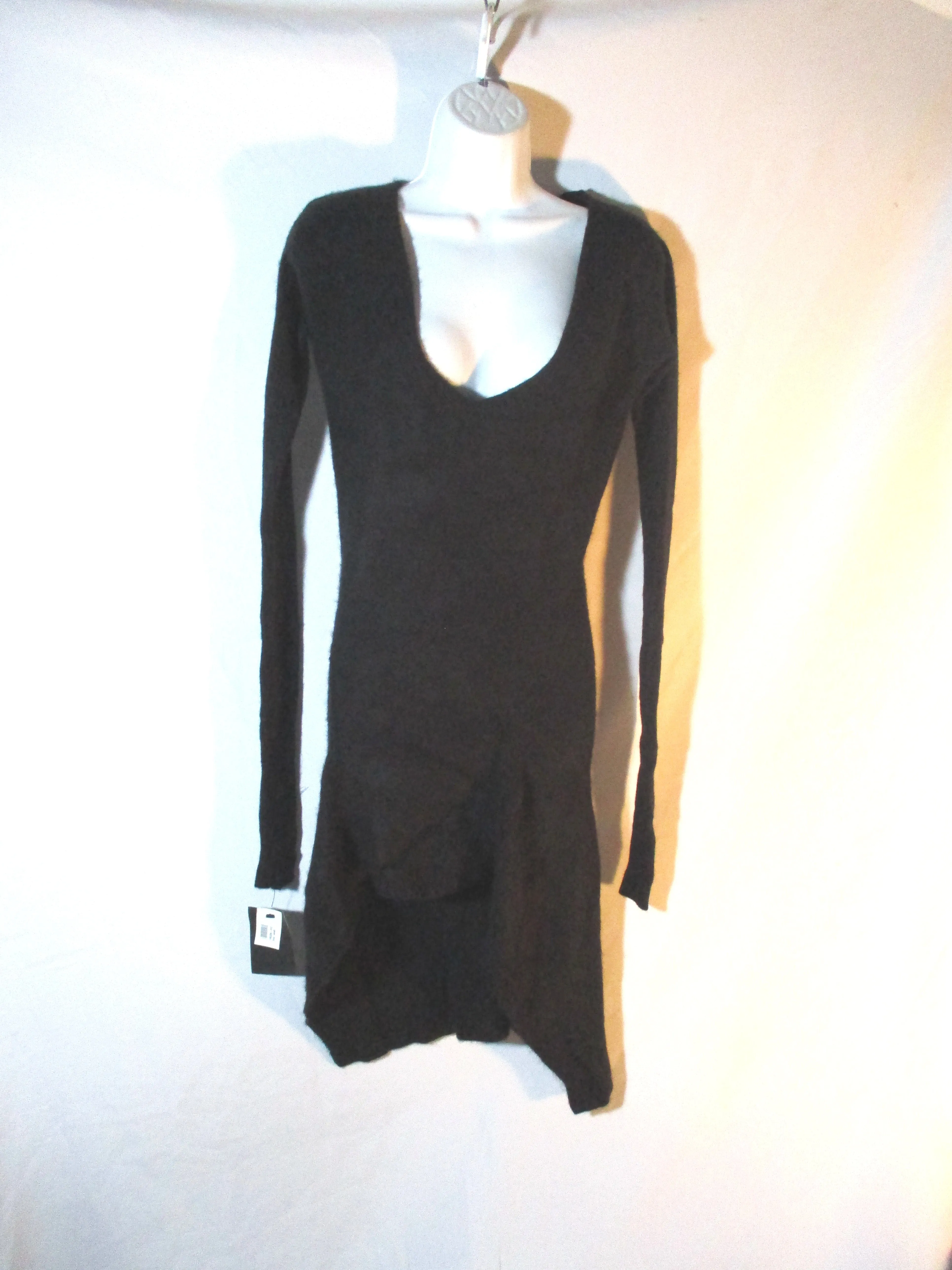 NEW NWT RICK OWENS 100% Cashmere Clingy Jersey Dress S Black