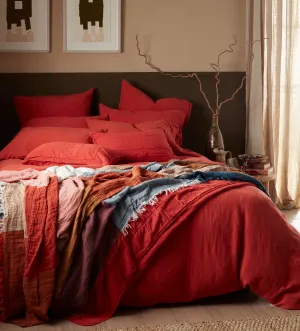 Paprika 100% Linen Duvet Cover