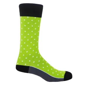 PEPER HAROW Pin Polka Dot Men's Luxury Cotton Socks - Mint Green