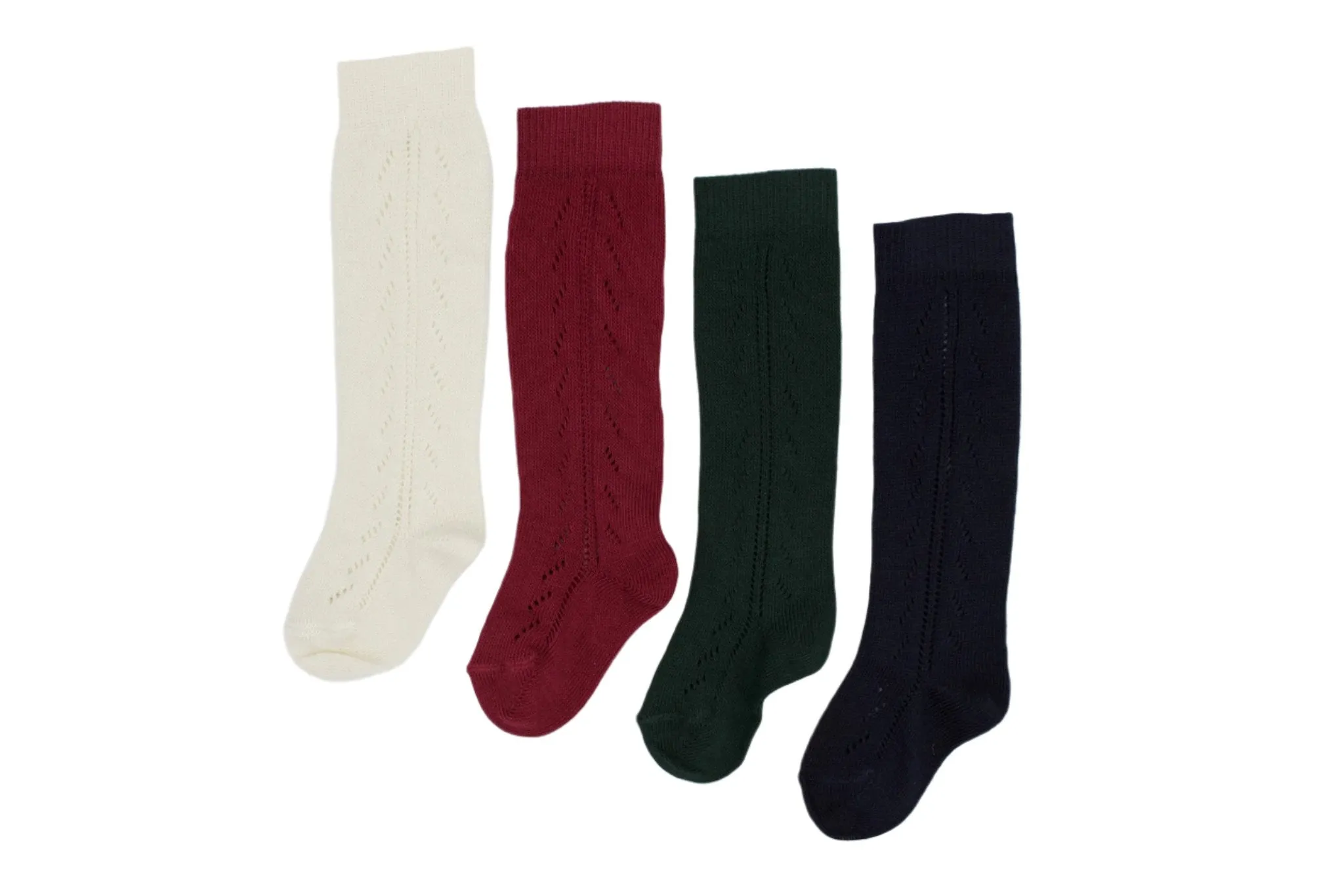 Pointelle Pair of Socks - Bordeaux