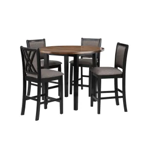 Potomac - 5 Piece Round Counter Dining Set (Table & 4 Chairs) - Brown / Black