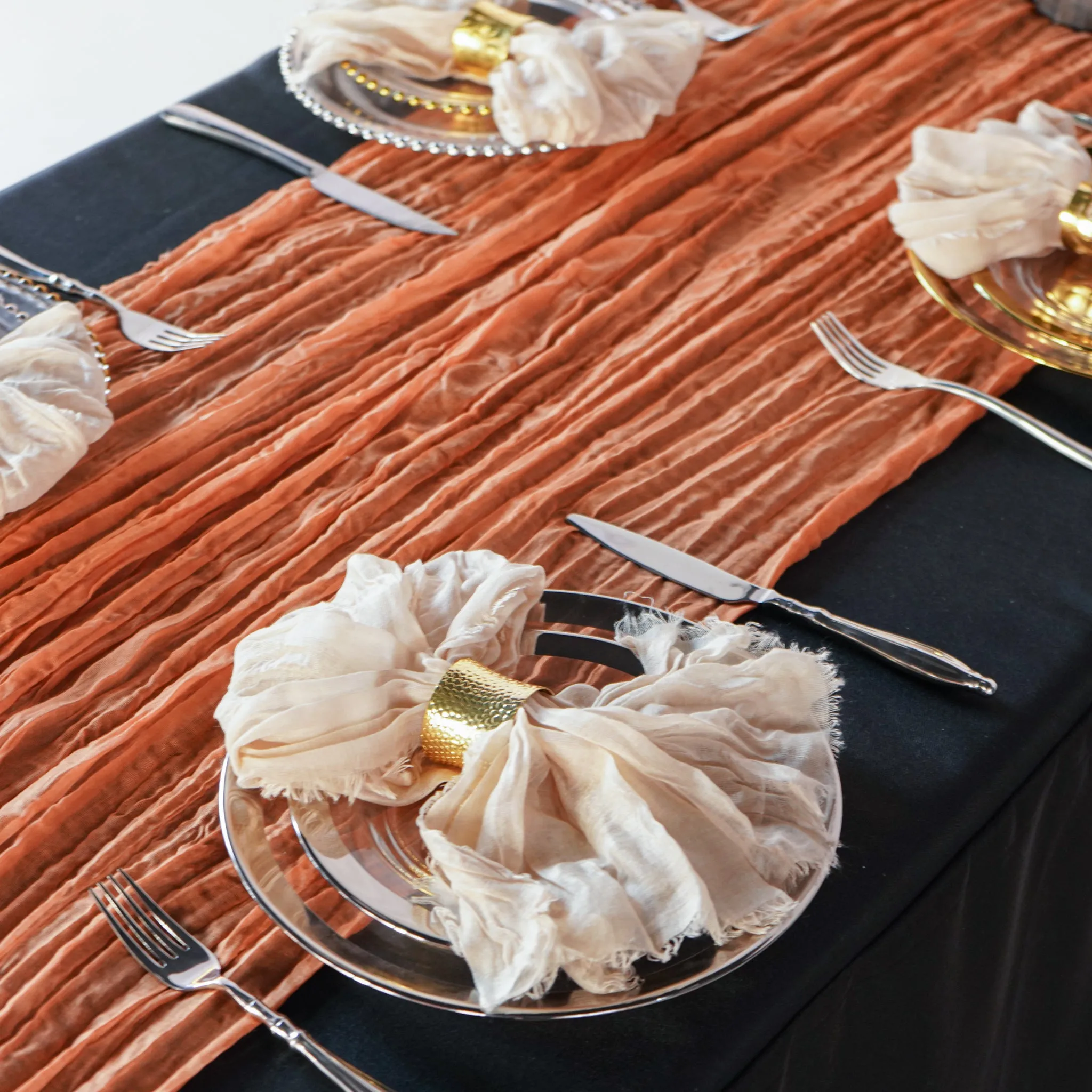 Premium Cheesecloth Table Runner 16FT x 25" - Terracotta